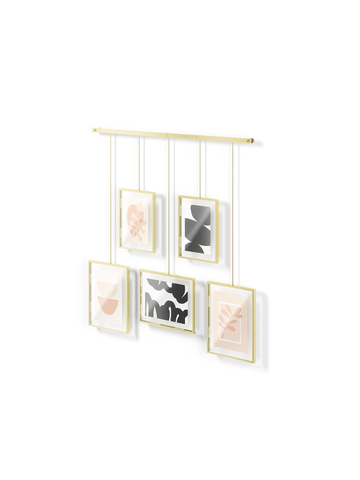 Umbra Exhibit Wall Picture Frame - Set of 5 Matt Brass