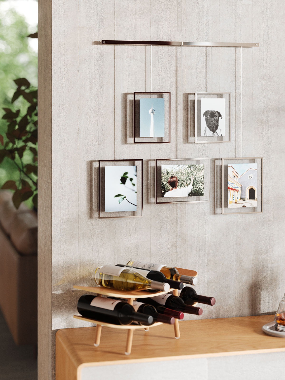 Umbra Exhibit Wall Picture Frame - Set of 5 Chrome