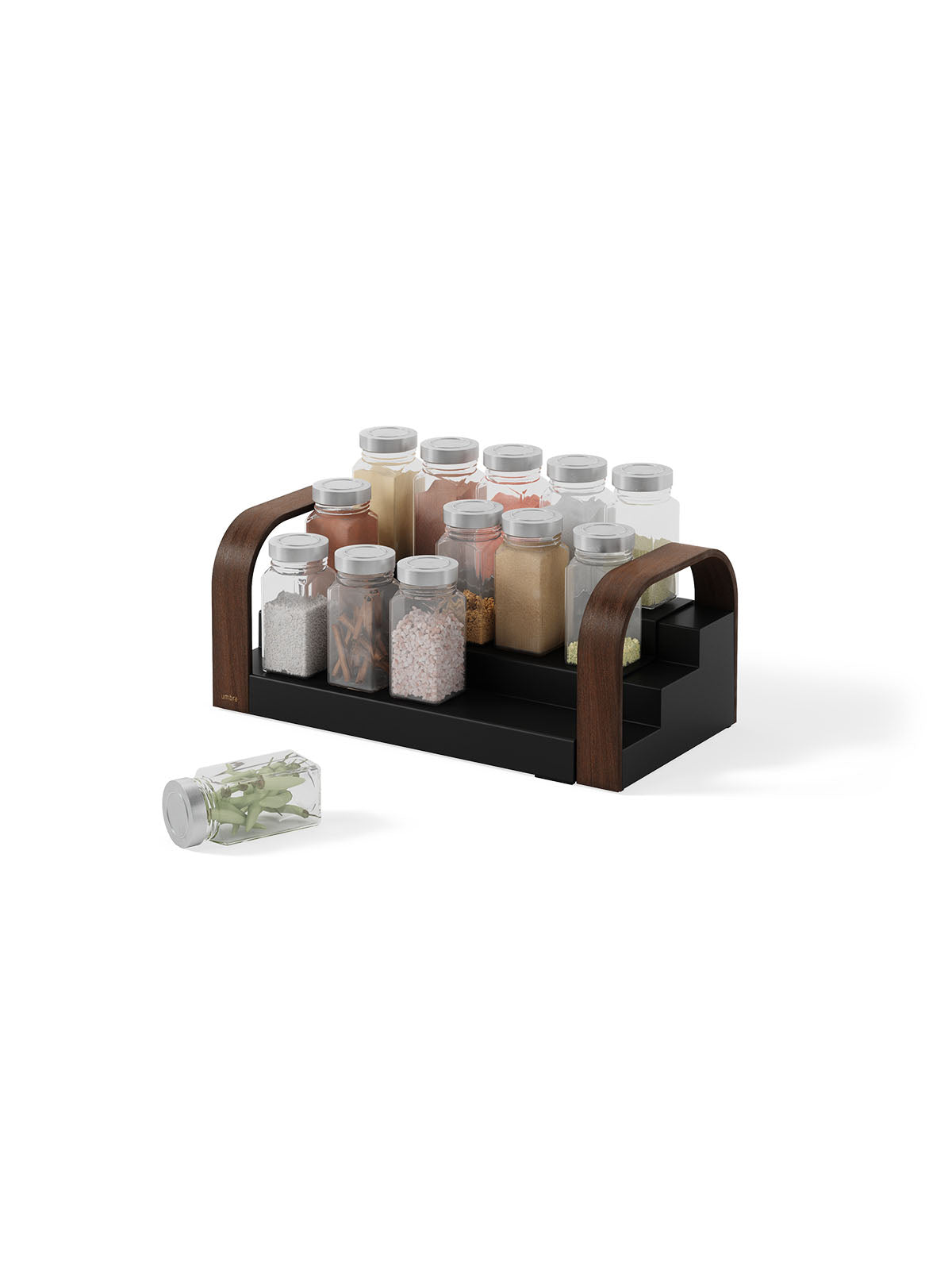 Umbra Bellwood Three Tier Spice Shelf - Black/Walnut