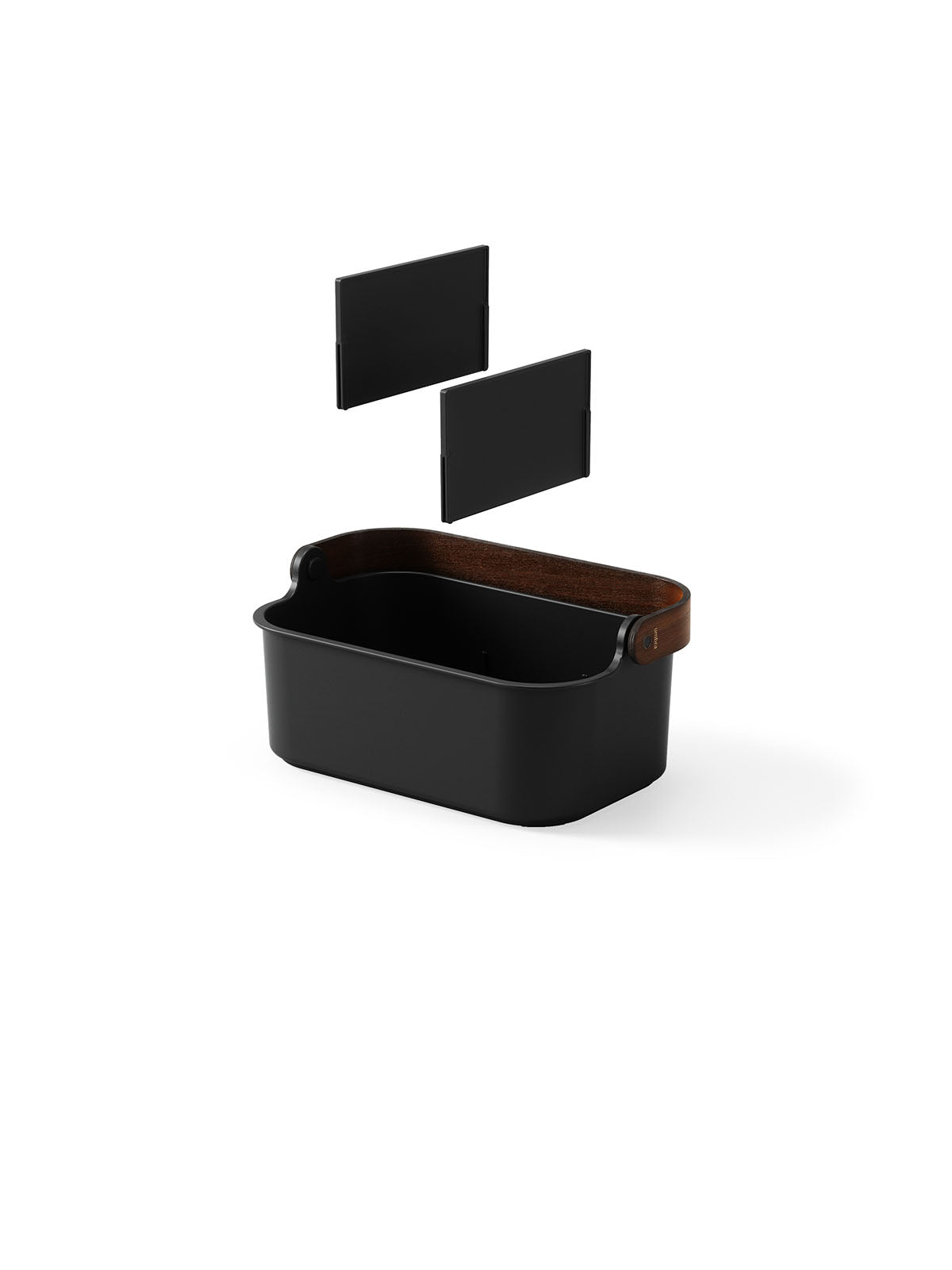 Umbra Bellwood Stackable Bin - Medium Black/Walnut