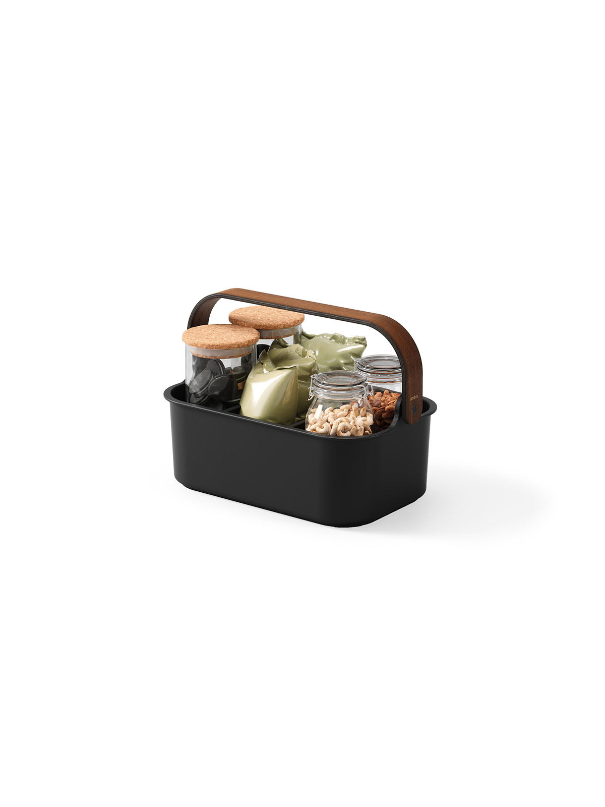 Umbra Bellwood Stackable Bin - Medium Black/Walnut