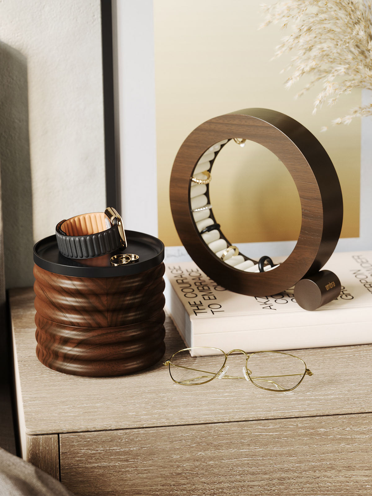 Umbra Ferris Ring Holder - Walnut