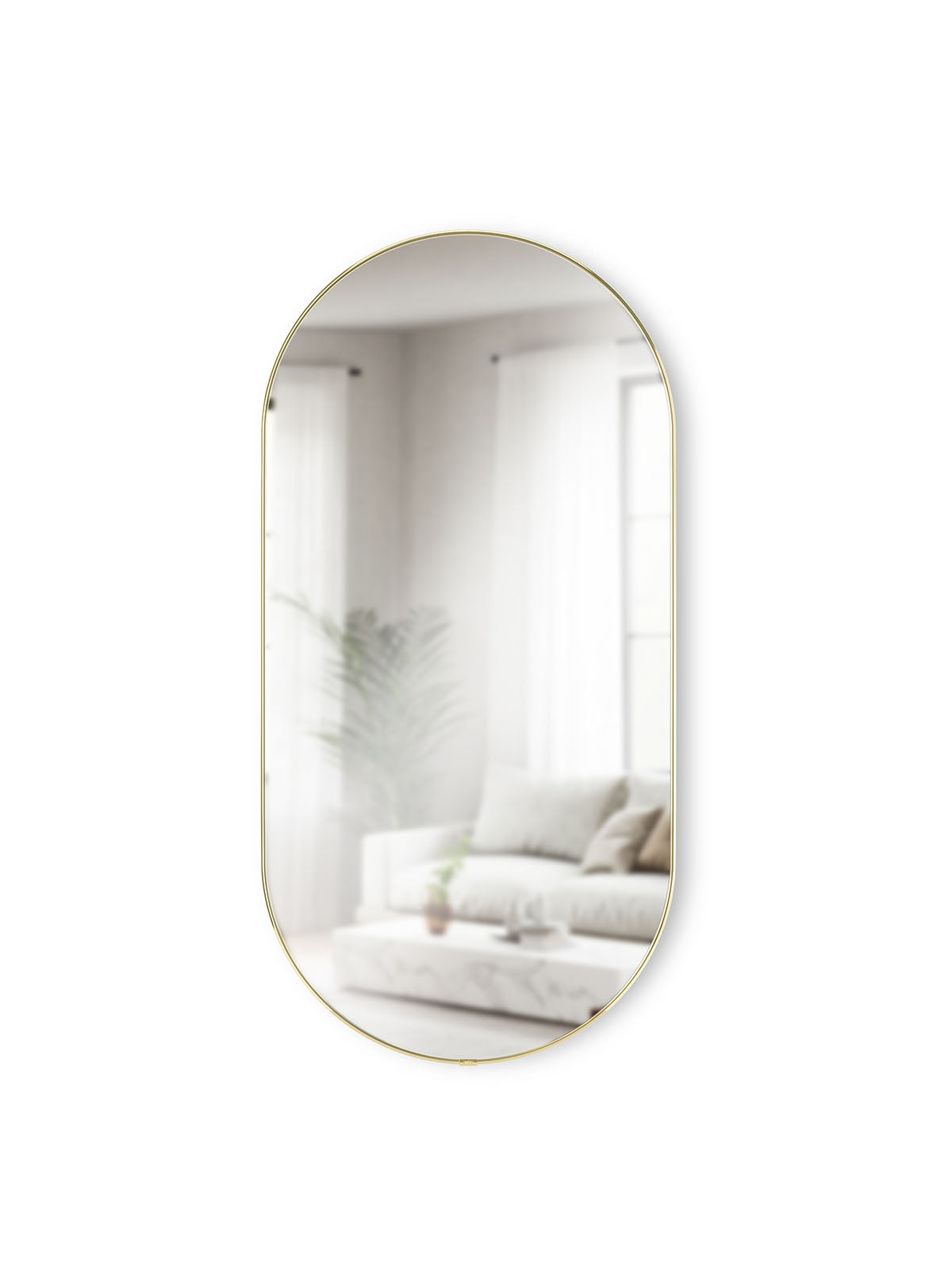 Umbra Hubba Pill Mirror (91 x 45cm) - Brass