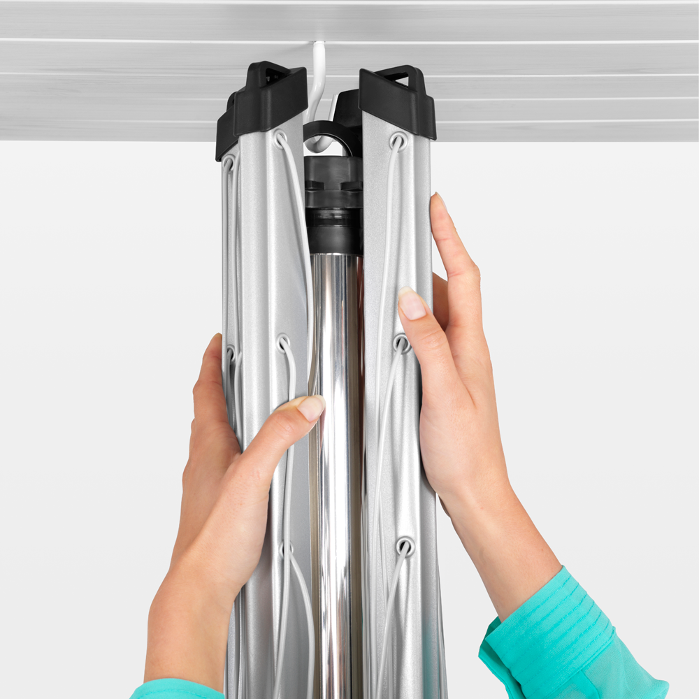 Brabantia Topspinner Clothesline with Metal Ground Spike - 60m Metallic Grey