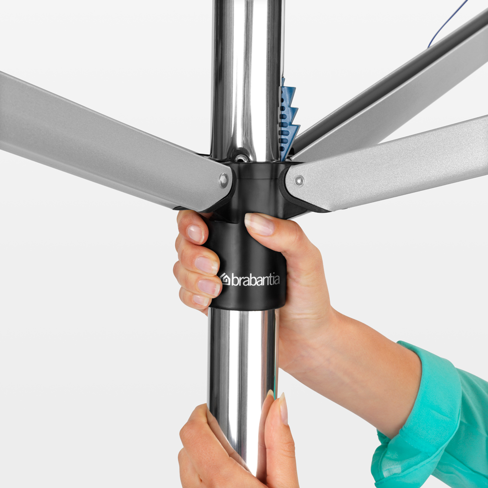Brabantia Topspinner Clothesline with Metal Ground Spike - 60m Metallic Grey