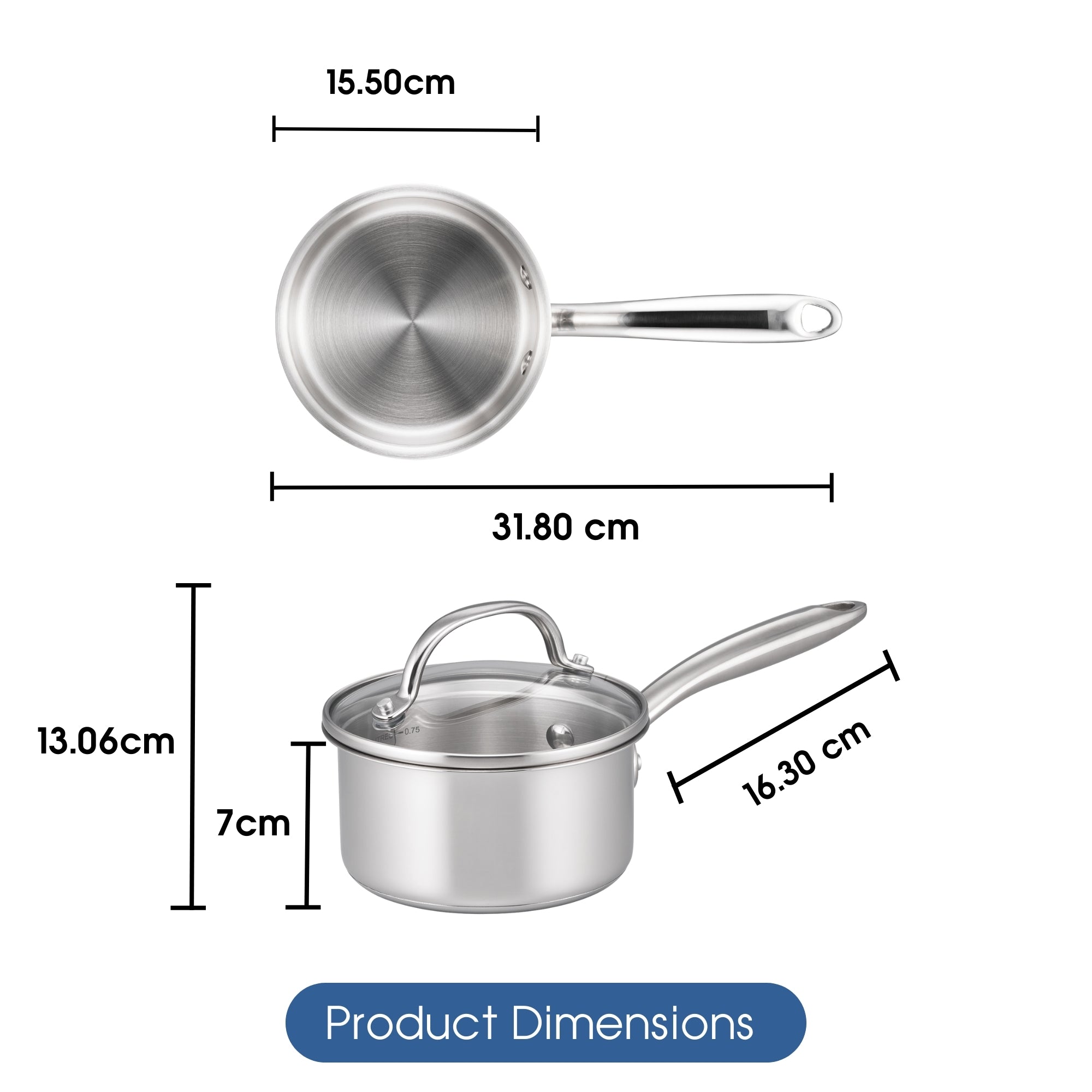 Raco Steel Essentials - 14cm/0.9L Covered Saucepan