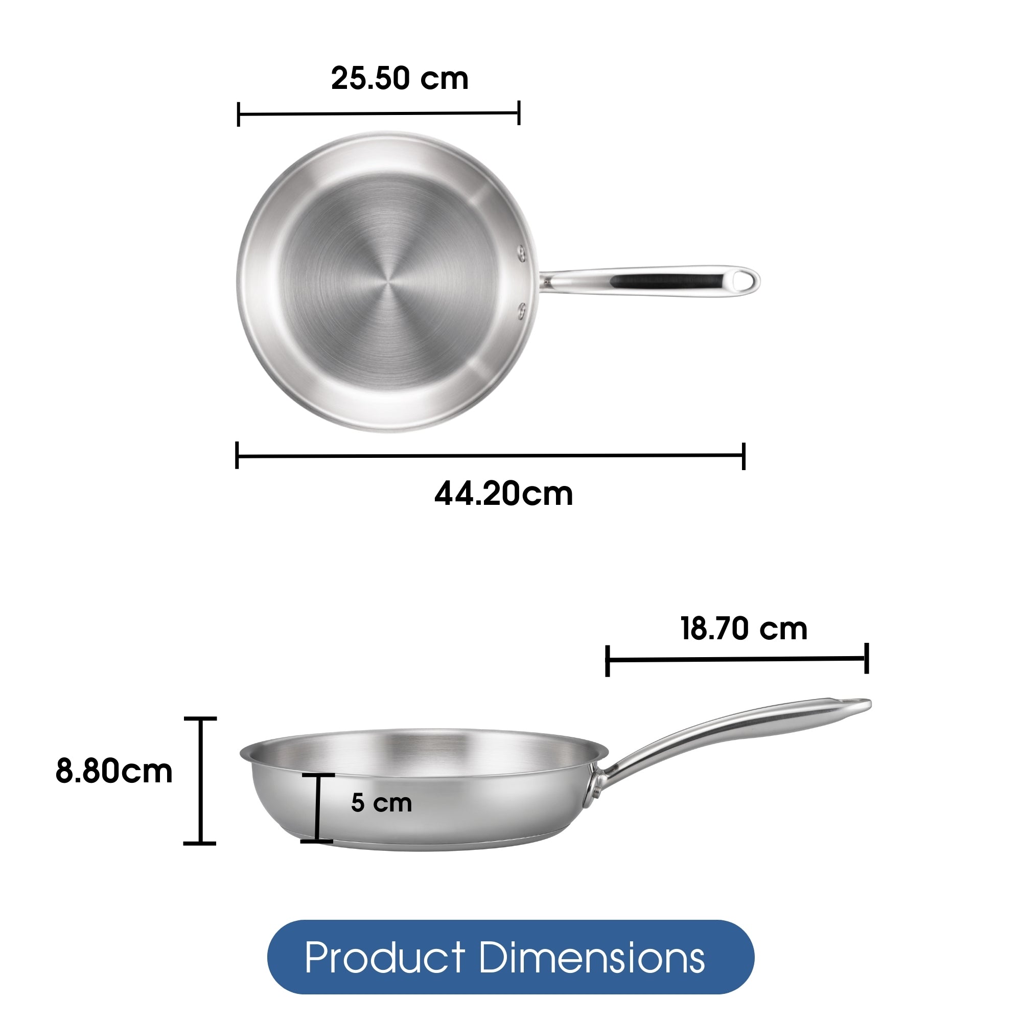 Raco Steel Essentials - 24cm Open Frypan