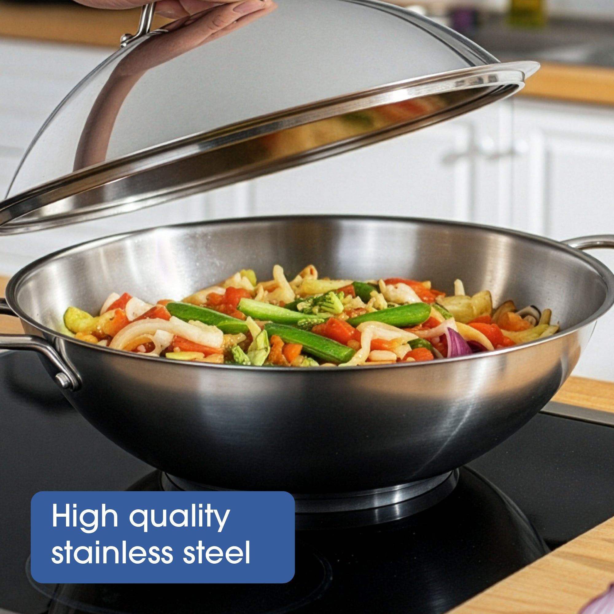 Raco Steel Essentials - 36cm Covered Wok