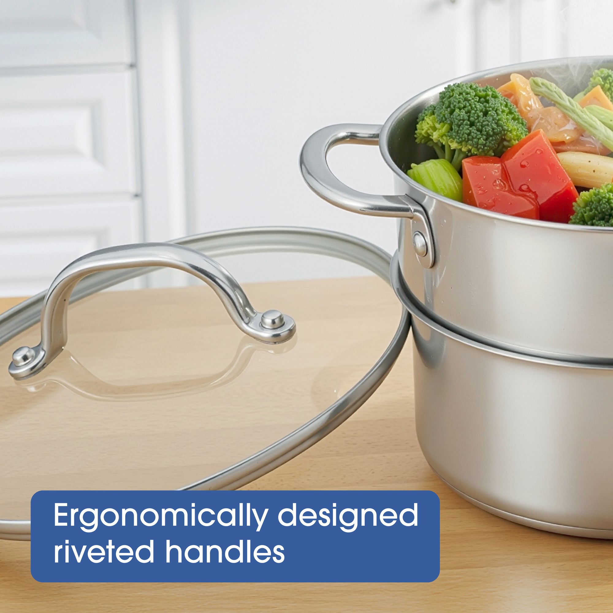 Raco Steel Essentials - 16/18/20cm Universal Steamer with Lid