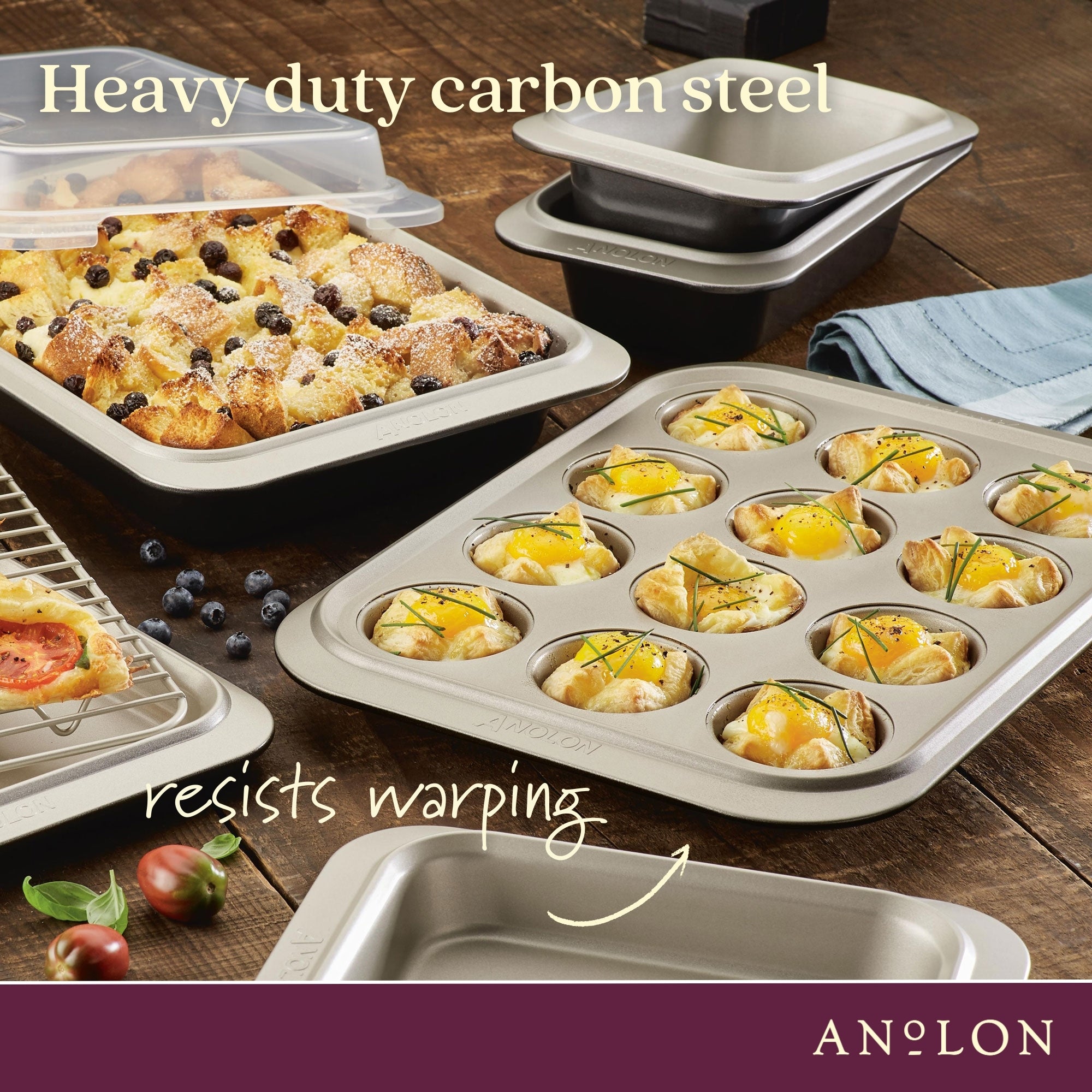 Anolon Ceramic Reinforced - 12 Cup Muffin Pan Bakeware Anolon