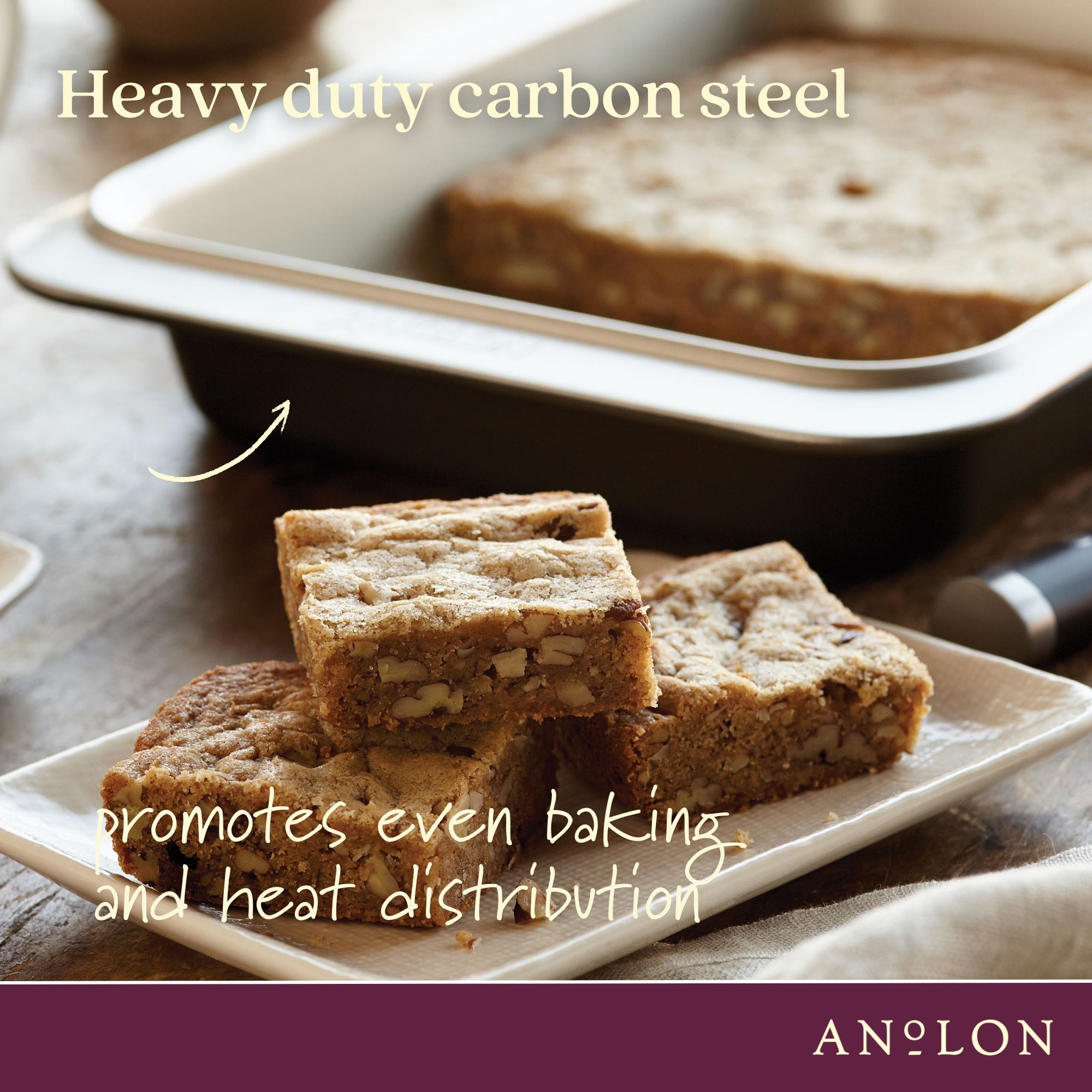 Anolon Ceramic Reinforced - 23cm Square Cake Pan Bakeware Anolon