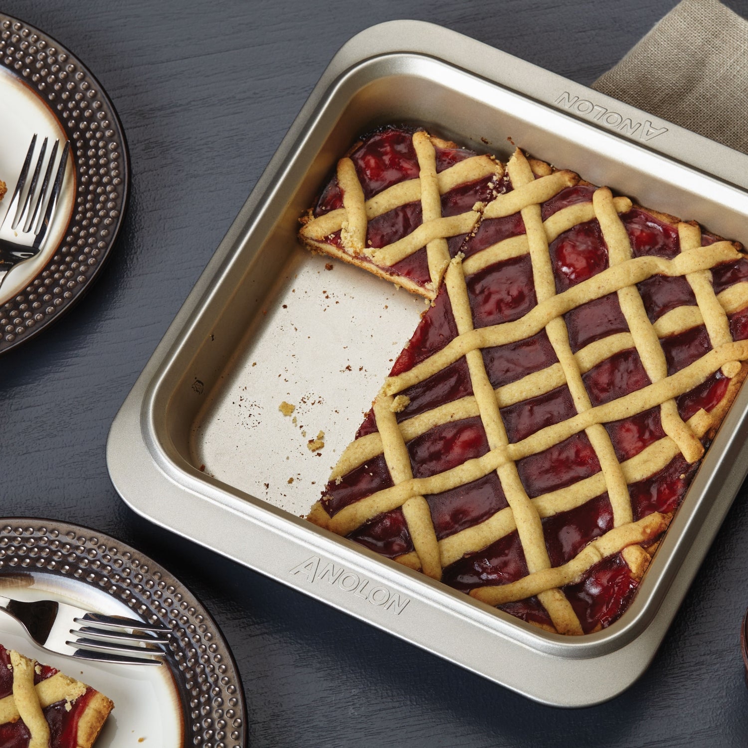 Anolon Ceramic Reinforced - 23cm Square Cake Pan Bakeware Anolon