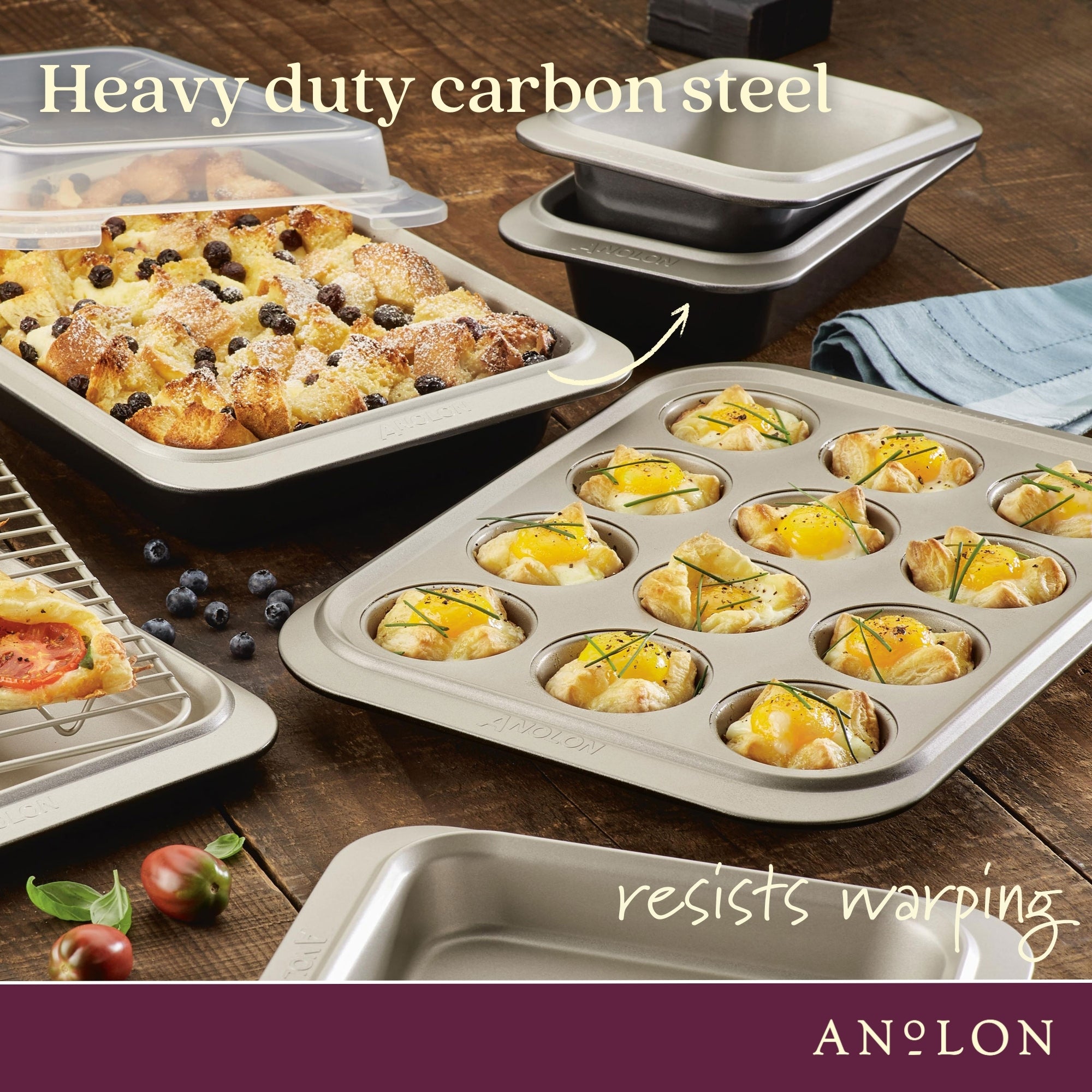 Anolon Ceramic Reinforced - 24cm Fluted Cake Ring Bakeware Anolon