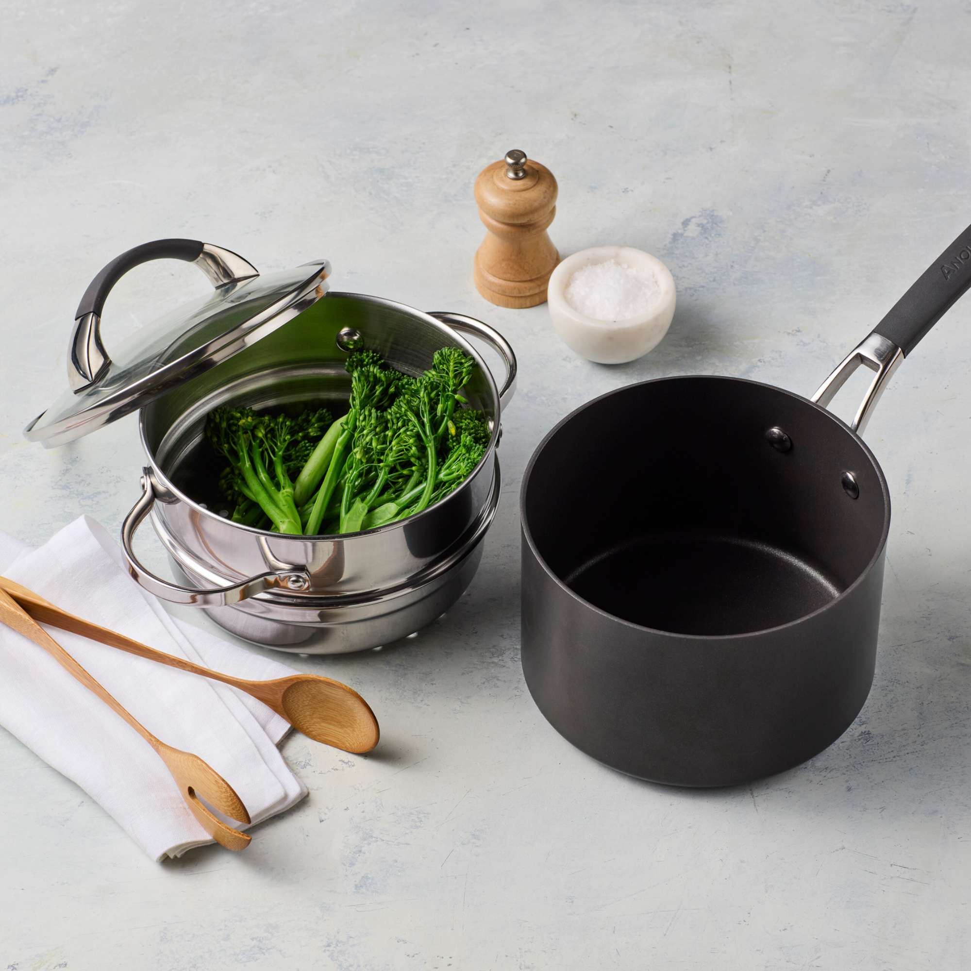 Anolon Endurance+ 18cm/2.8L Saucepan With Bonus Steamer Cookware Anolon