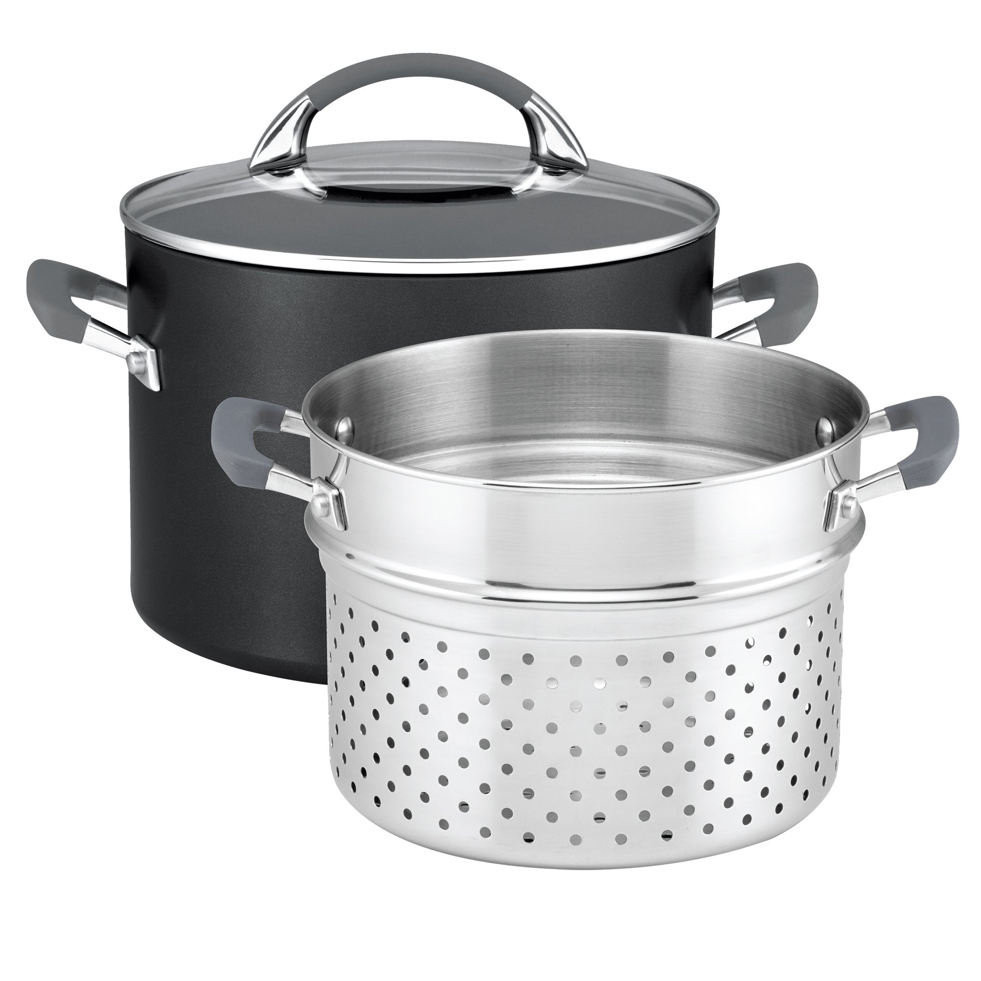 Anolon Endurance+ 24cm/7.6L Stockpot Bonus Pasta Insert Cookware Anolon