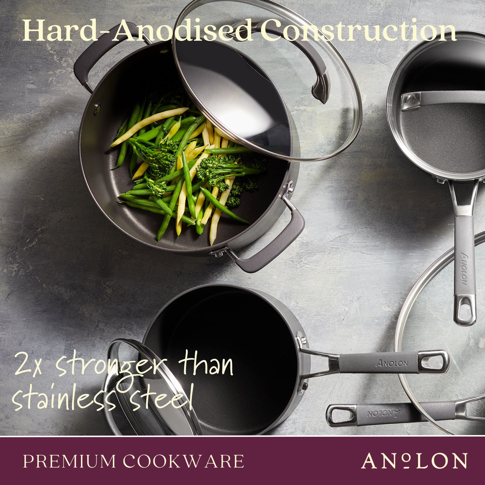 Anolon Endurance+ 24cm/7.6L Stockpot Bonus Pasta Insert Cookware Anolon