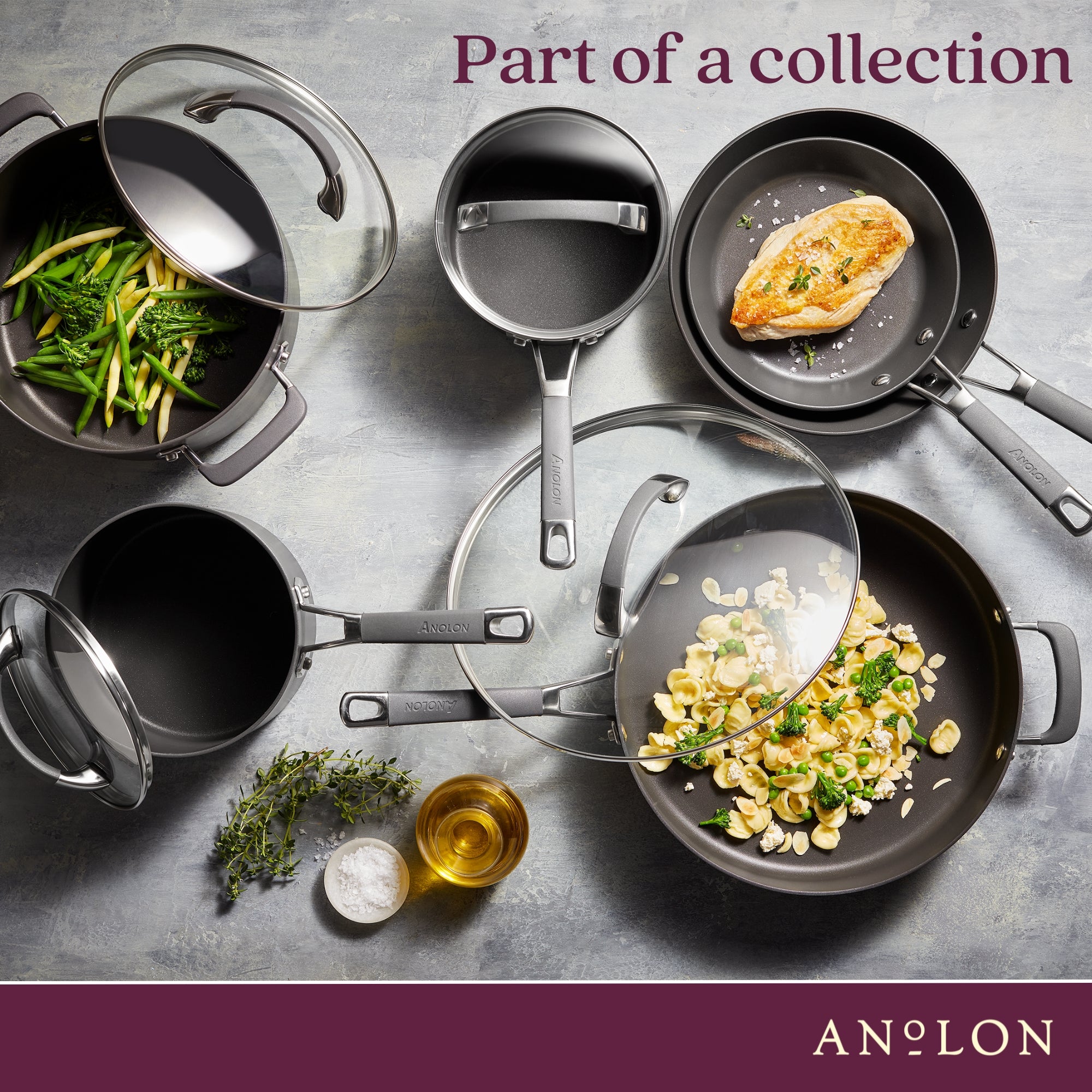 Anolon Endurance+ 26cm/3.8L Covered Casserole Cookware Anolon