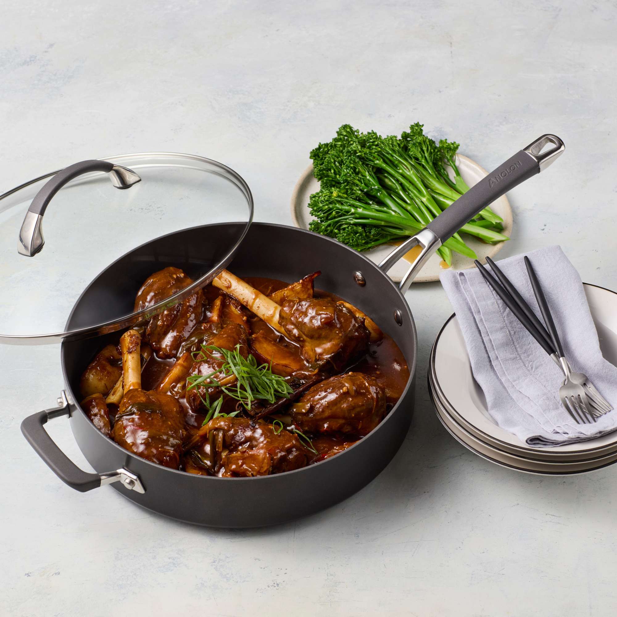 Anolon Endurance+ 30cm/4.7L Covered Saute Cookware Anolon