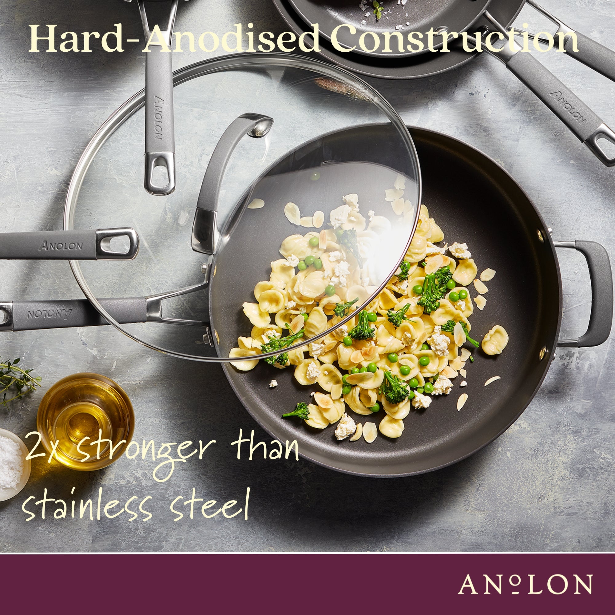 Anolon Endurance+ 30cm/4.7L Covered Saute Cookware Anolon