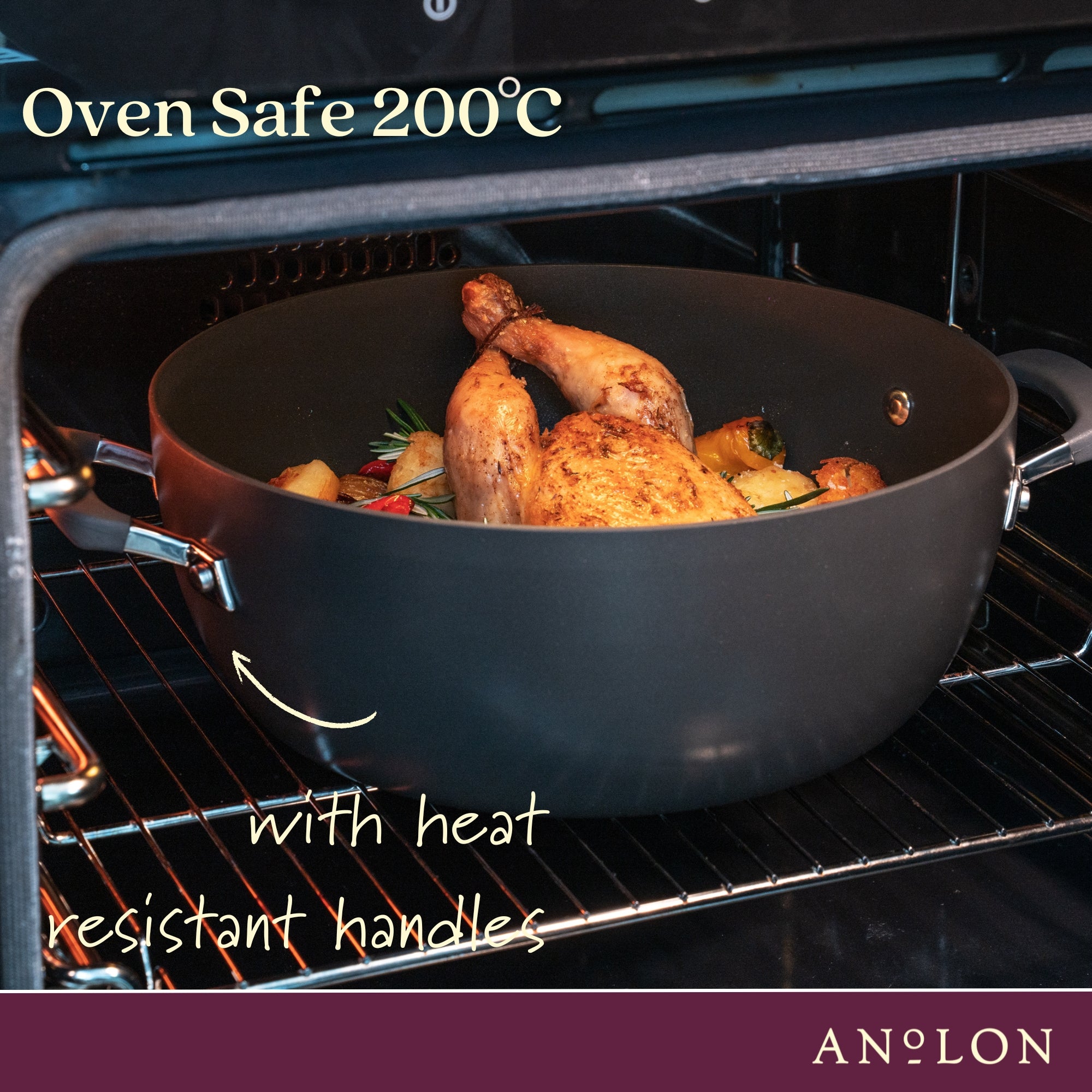 Anolon Endurance+ 30cm/7.1L Covered Casserole Cookware Anolon