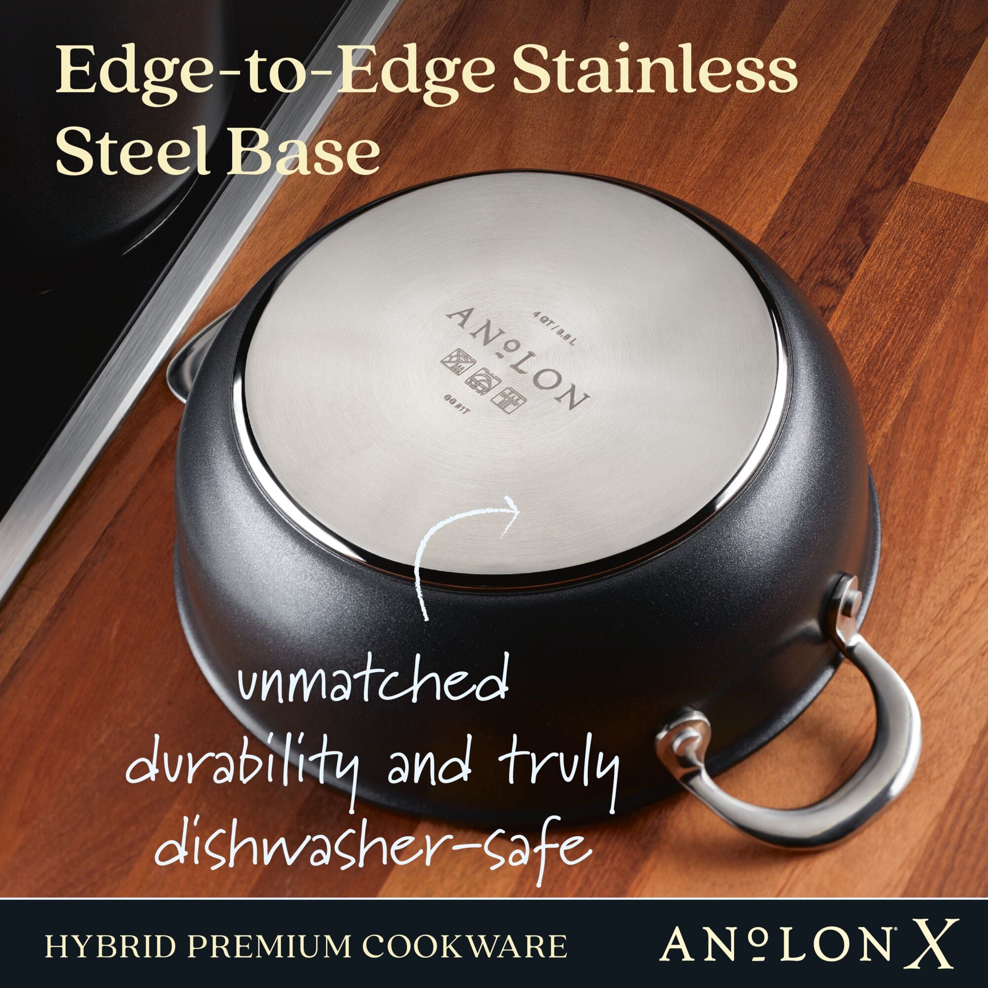 Anolon X SearTech - 24Cm/3.8L Covered Casserole Cookware Anolon