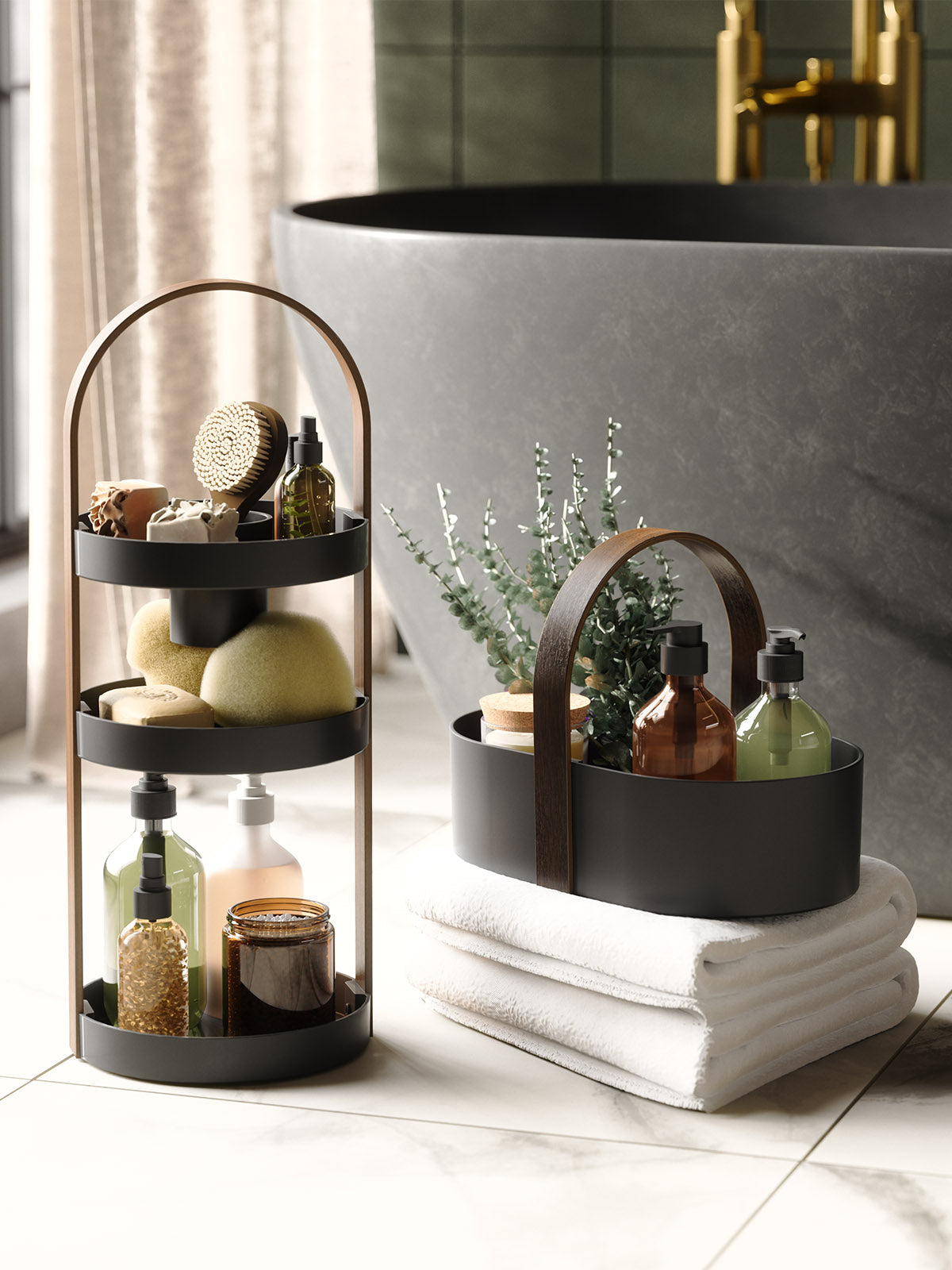 Umbra Bellwood Cosmetic Organiser - Black/Natural