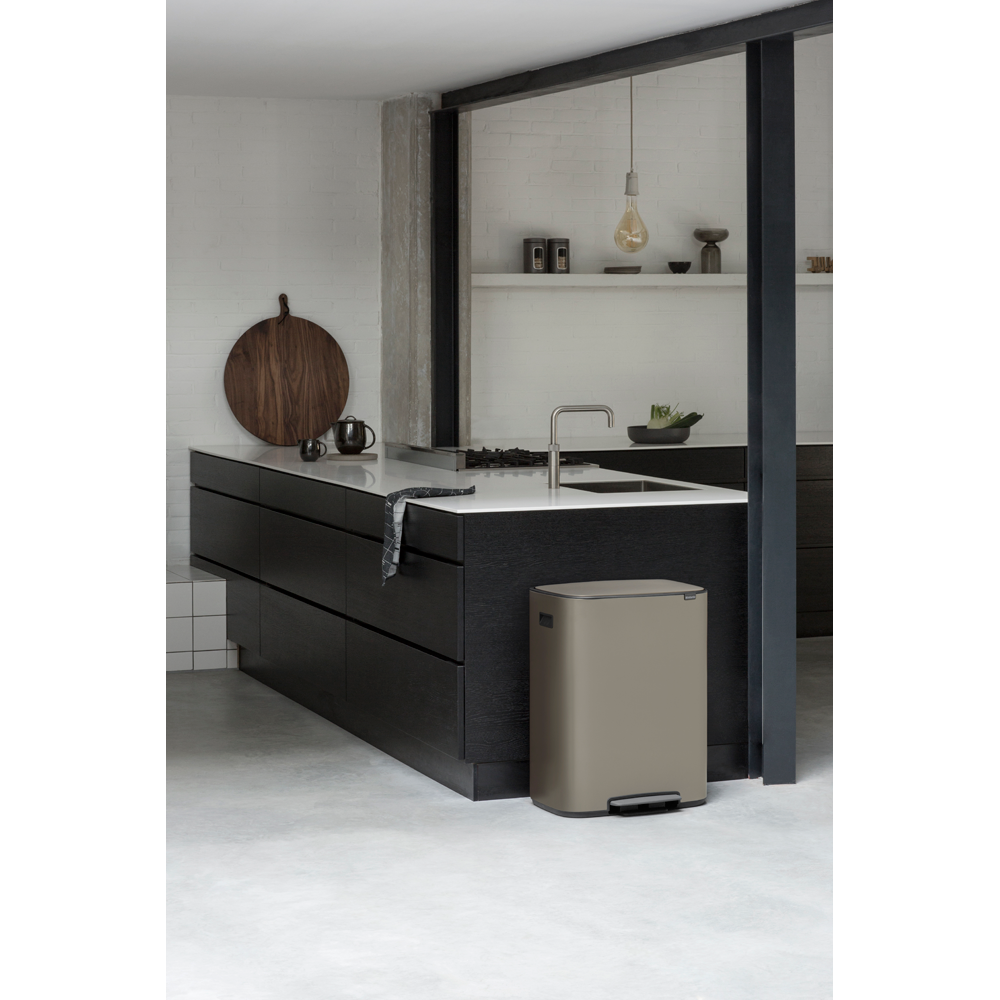 BRABANTIA Bo Pedal Bin 2 X 30L - Platinum