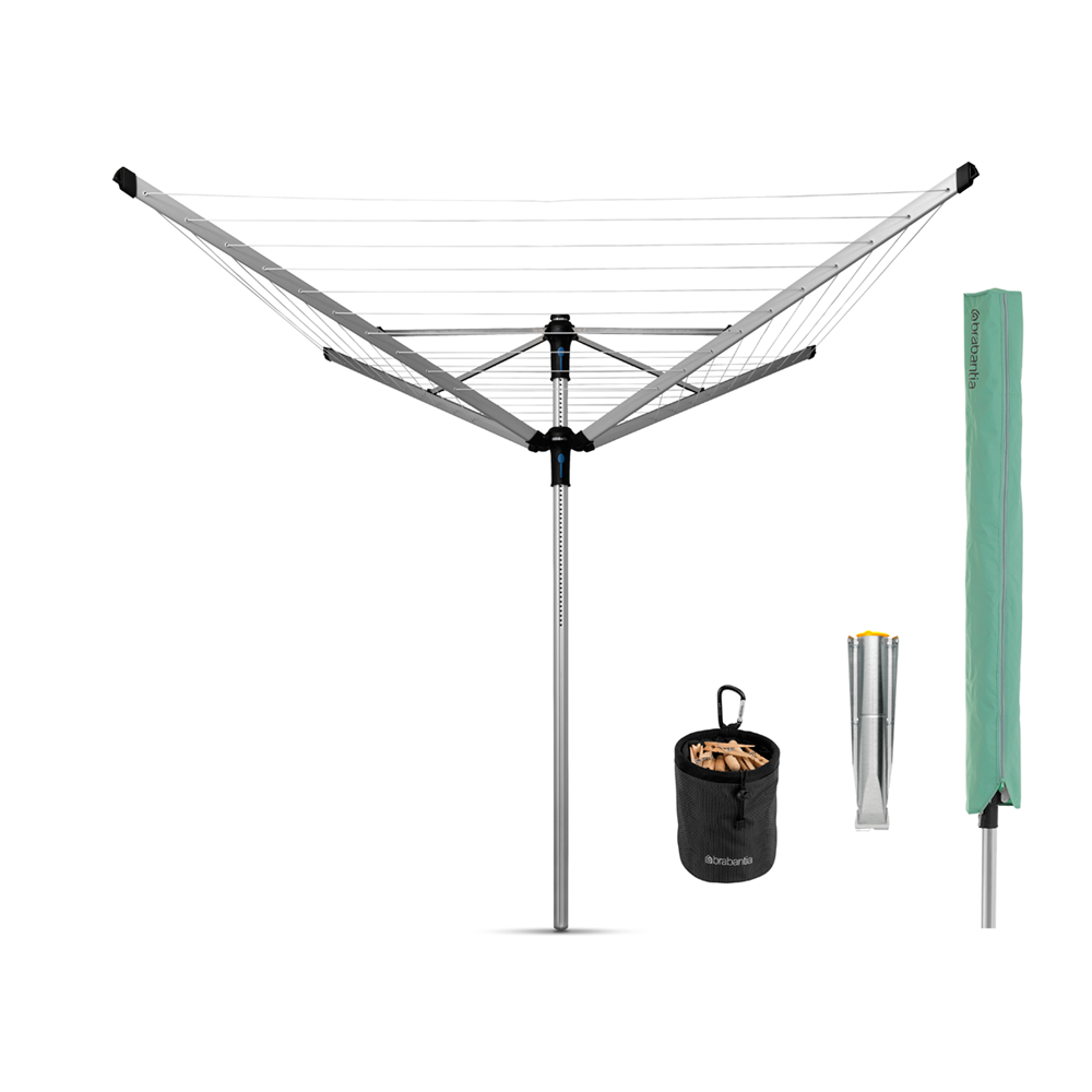 BRABANTIA Lift O Matic Advance 4 Arm Clothesline 50M - Metallic Grey