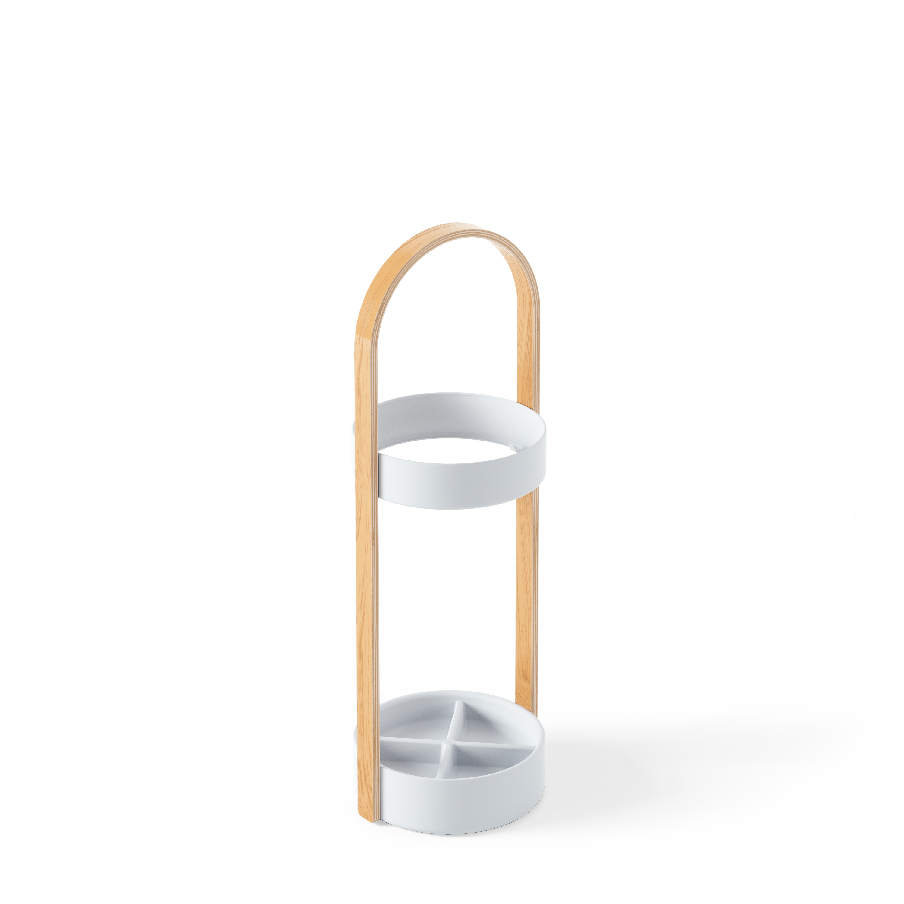 Bellwood Umbrella Stand - White/Natural Umbrella Stand UMBRA