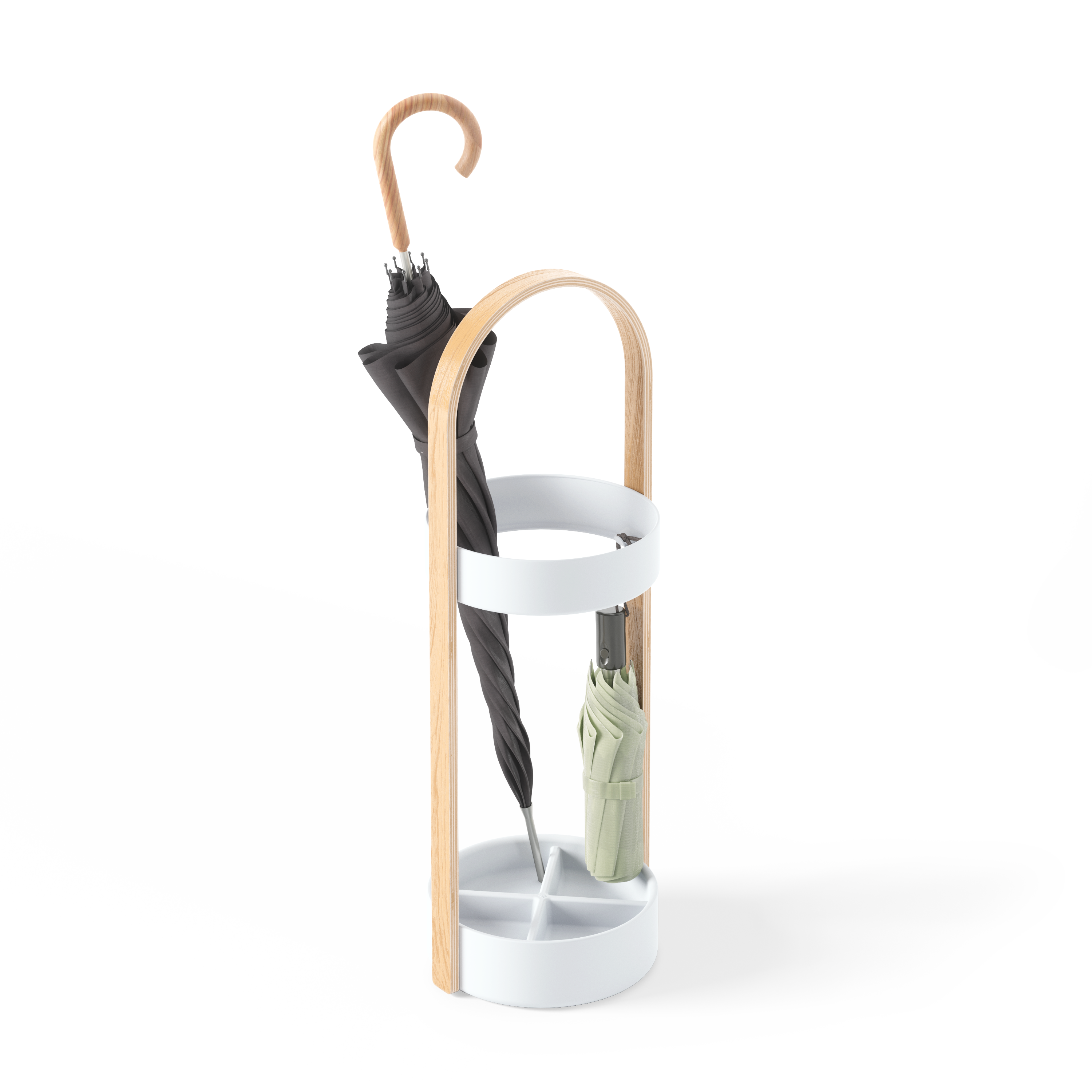 Bellwood Umbrella Stand - White/Natural Umbrella Stand UMBRA