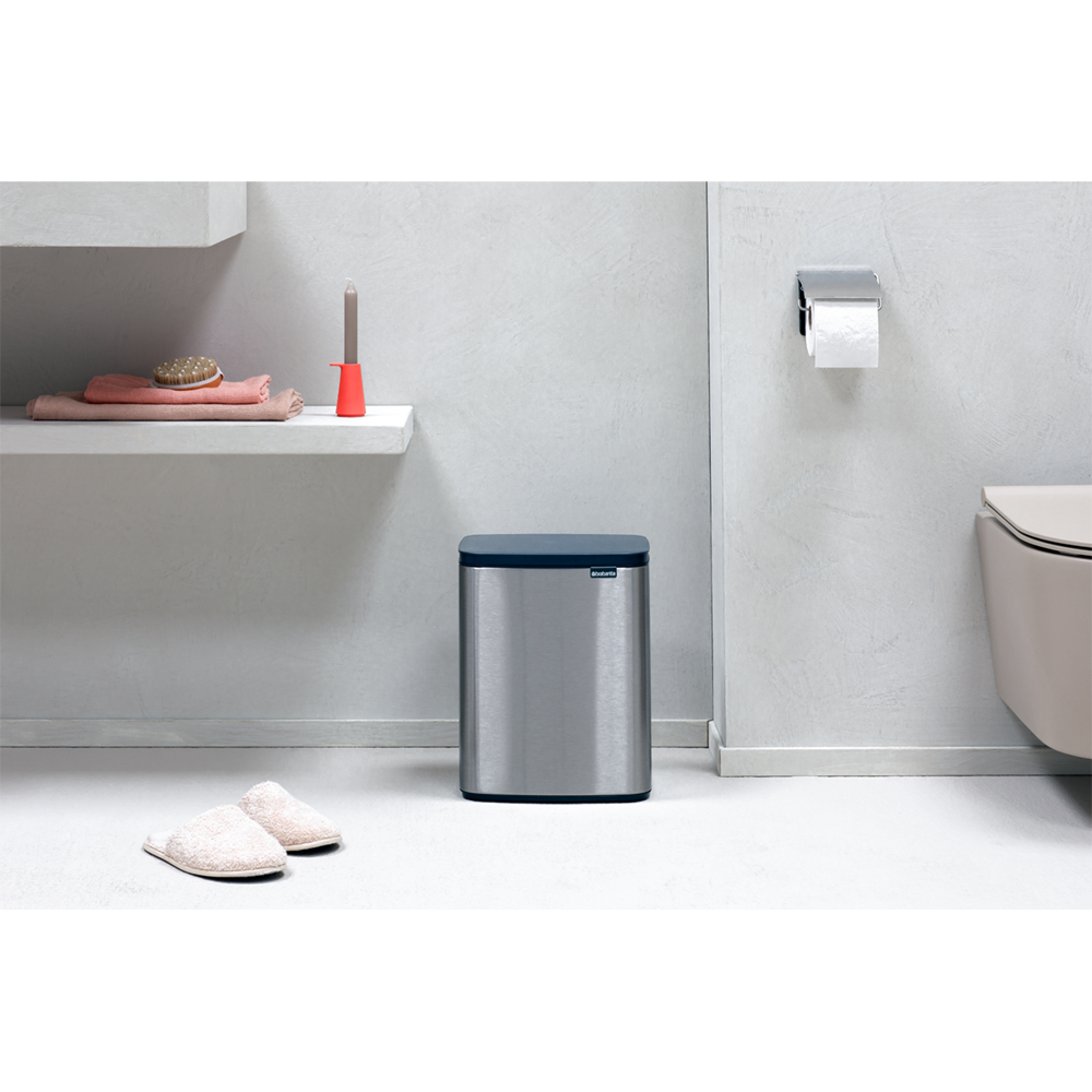 Brabantia Bo Waste Bin - 7L Matt Steel Fingerprint Proof