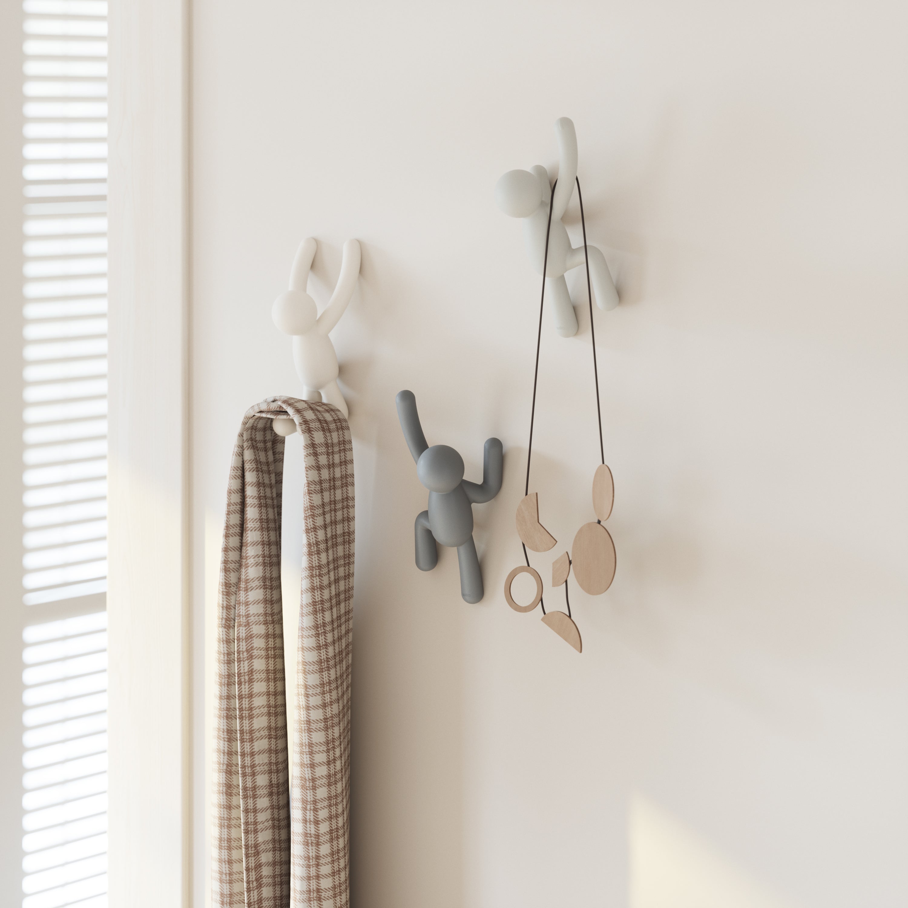 Buddy Hook Set 3 - Assorted Grey Wall Hook UMBRA