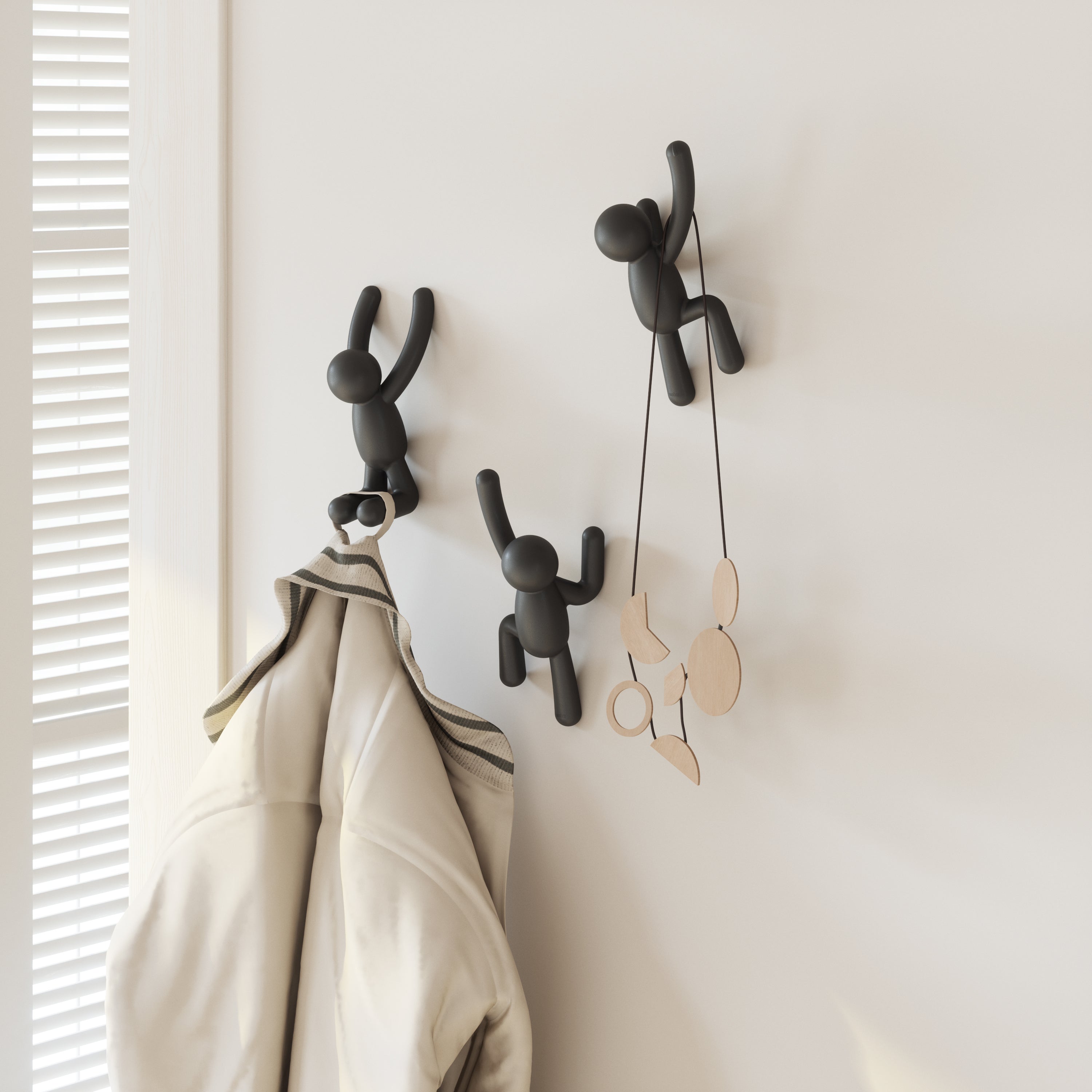 Buddy Hook Set 3 - Black Wall Hook UMBRA