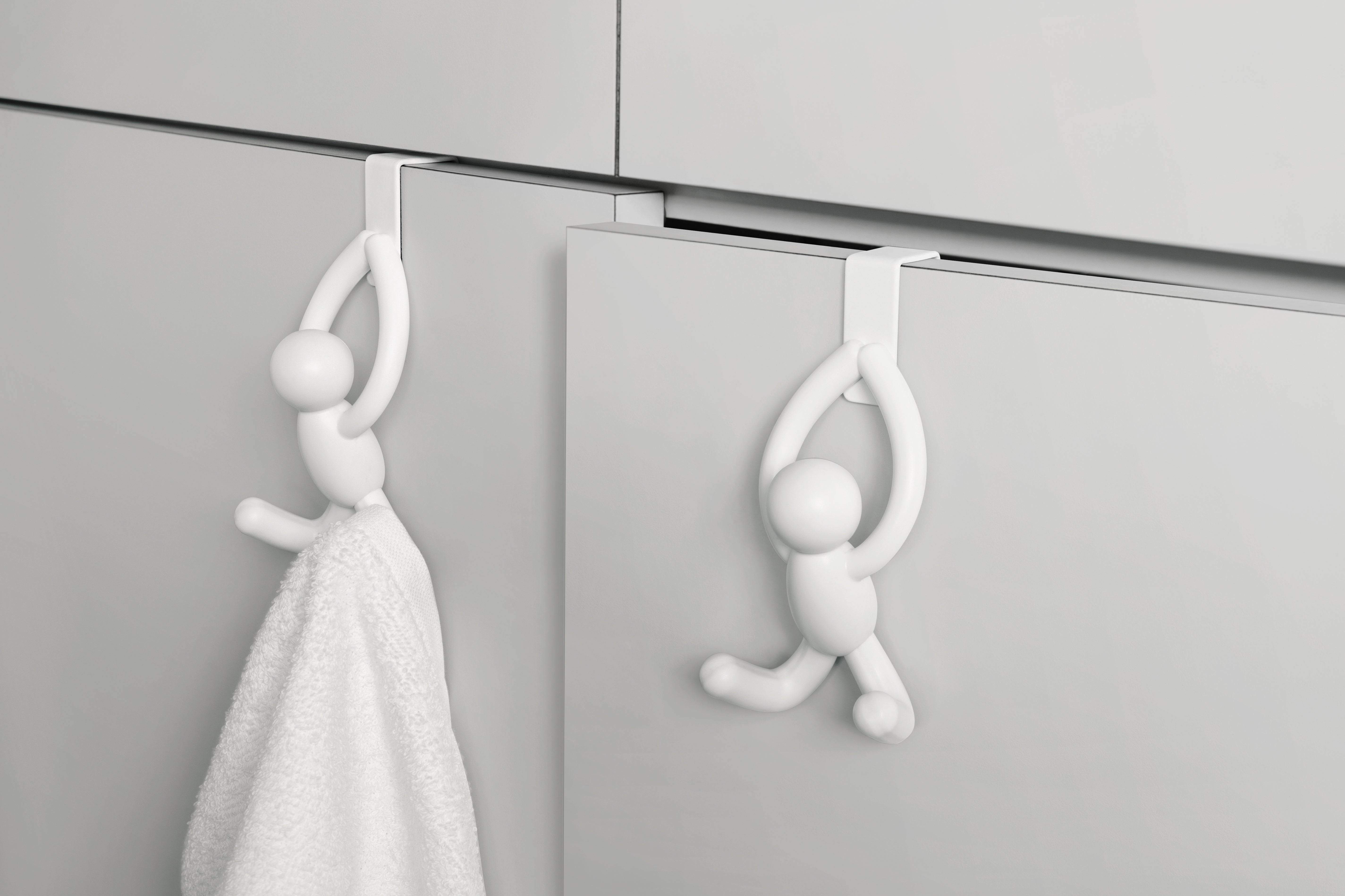 Buddy OTD Cabinet Hooks Set 2 - White Over Door Hook UMBRA