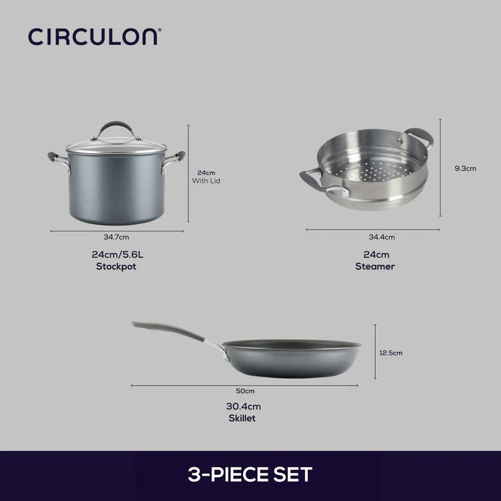 Circulon Scratchdefense A1 - 3 Piece Cookware Set
