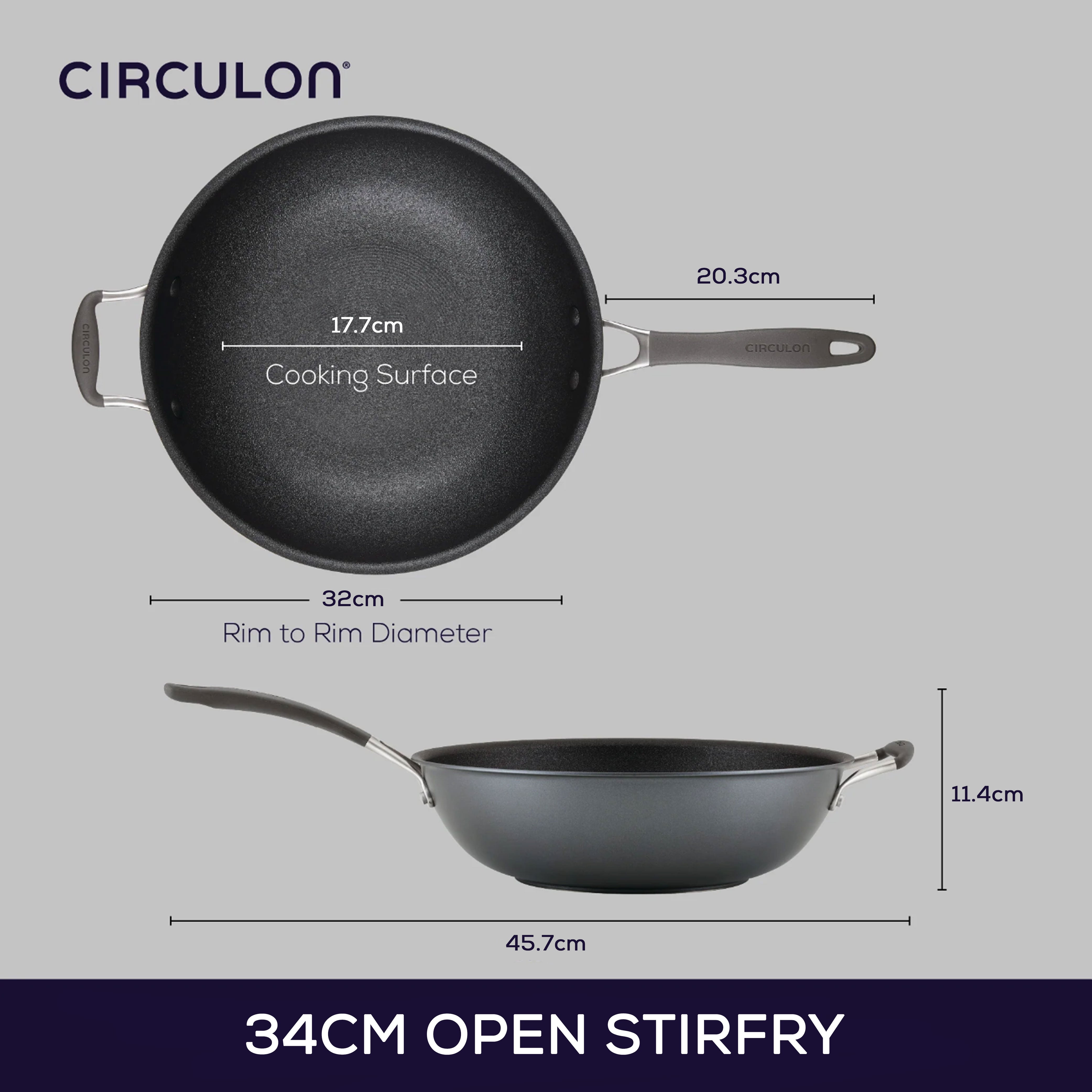 Circulon Scratchdefense A1 - 34cm Open Stirfry Cookware Circulon