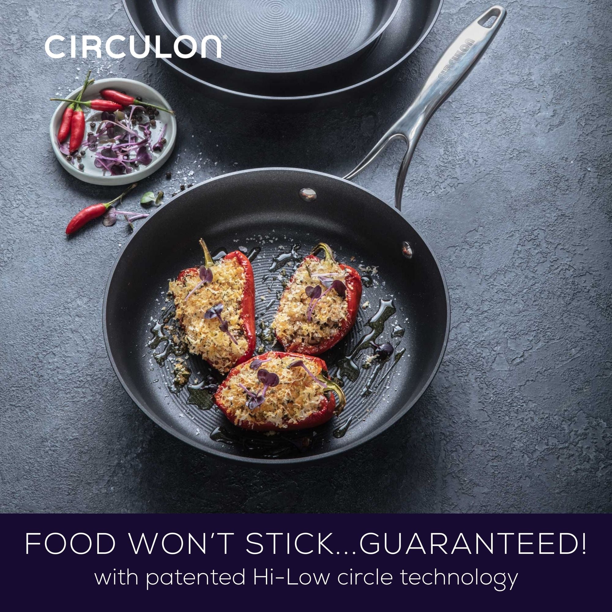 Circulon Style - 21/25/28cm Skillet Triple Pack Cookware Circulon