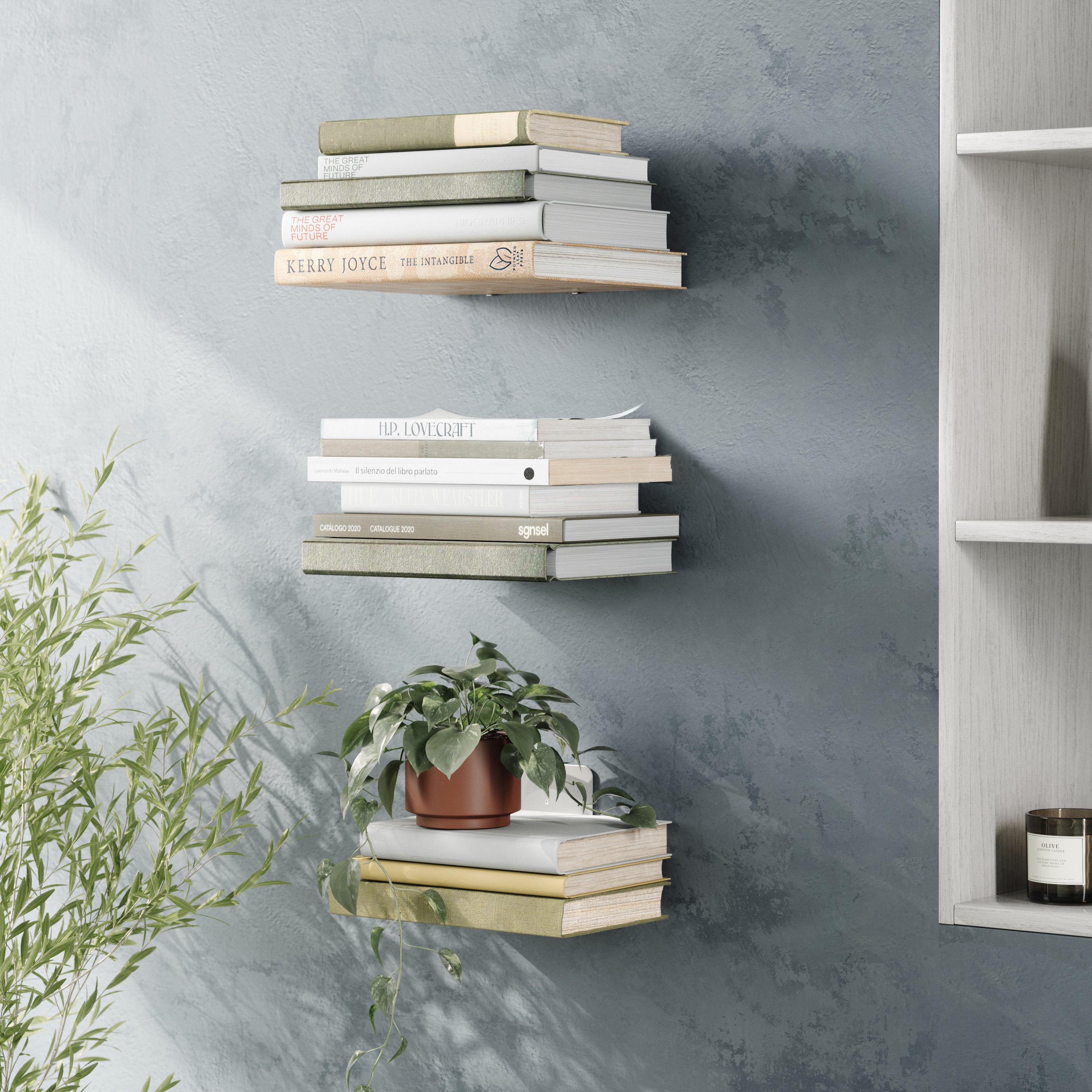 Conceal Shelf Large Set 3 - Silver Wall Shelf UMBRA