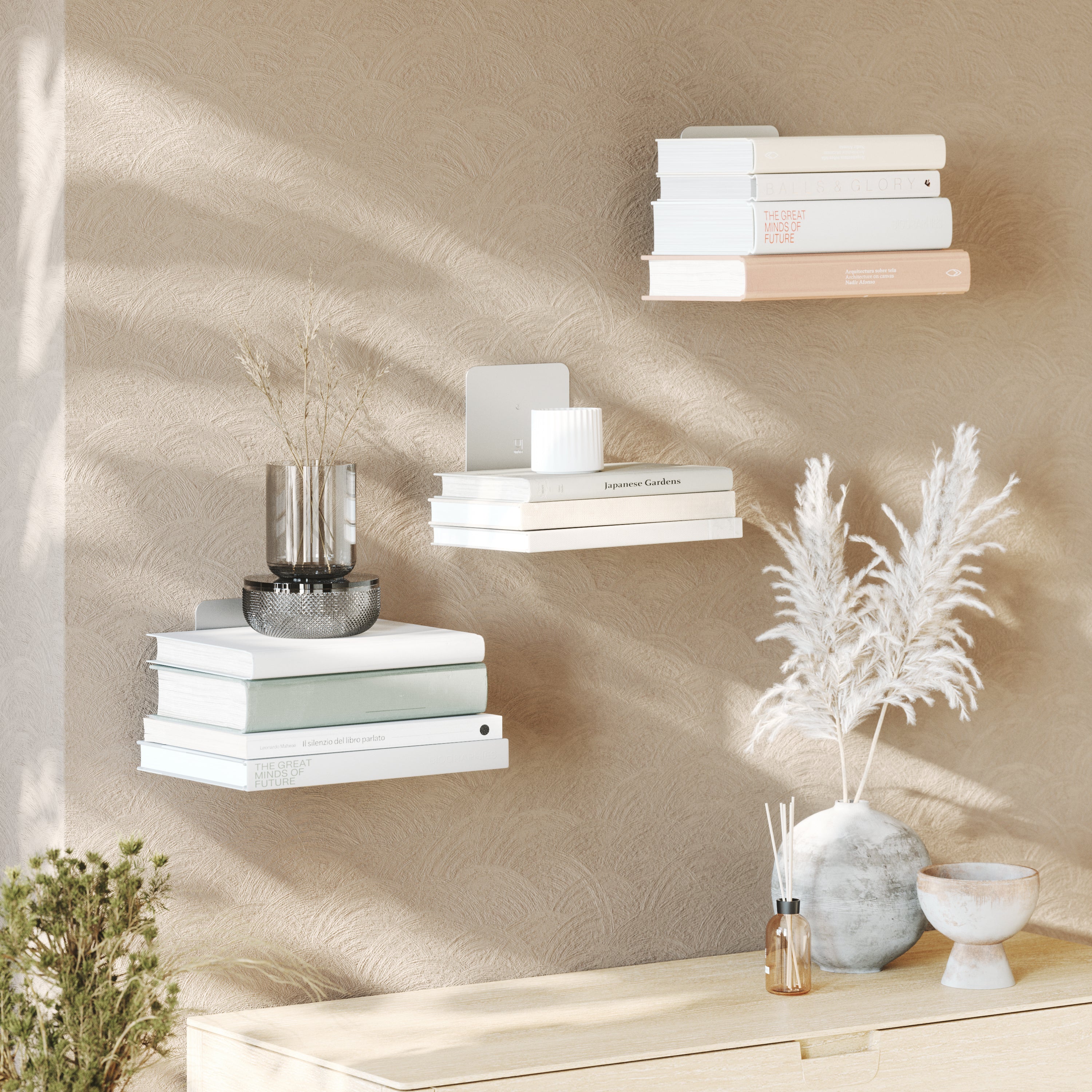 Conceal Shelf Large Set 3 - Silver Wall Shelf UMBRA