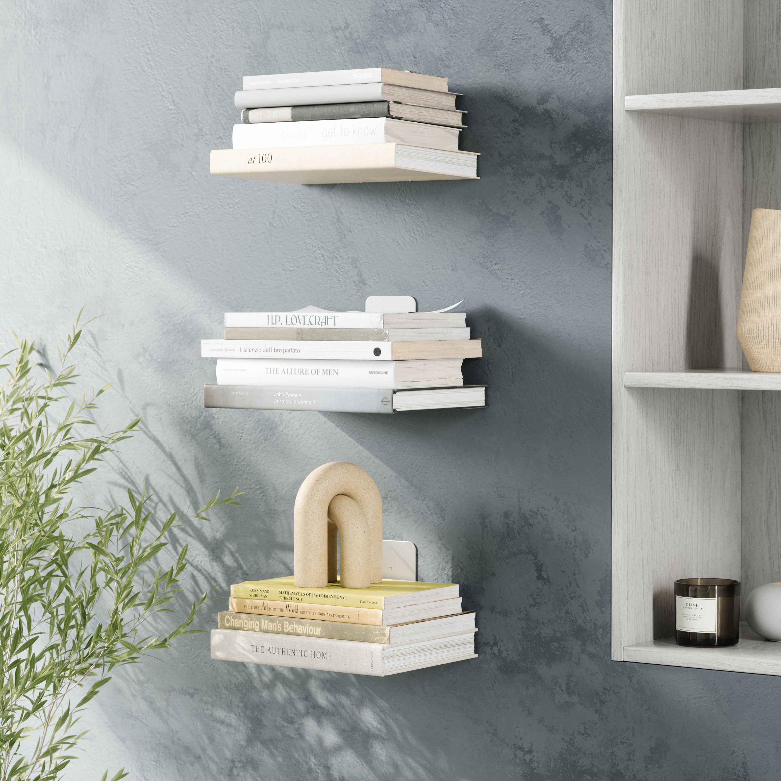 Conceal Shelf Small Set 3 - Silver Wall Shelf UMBRA