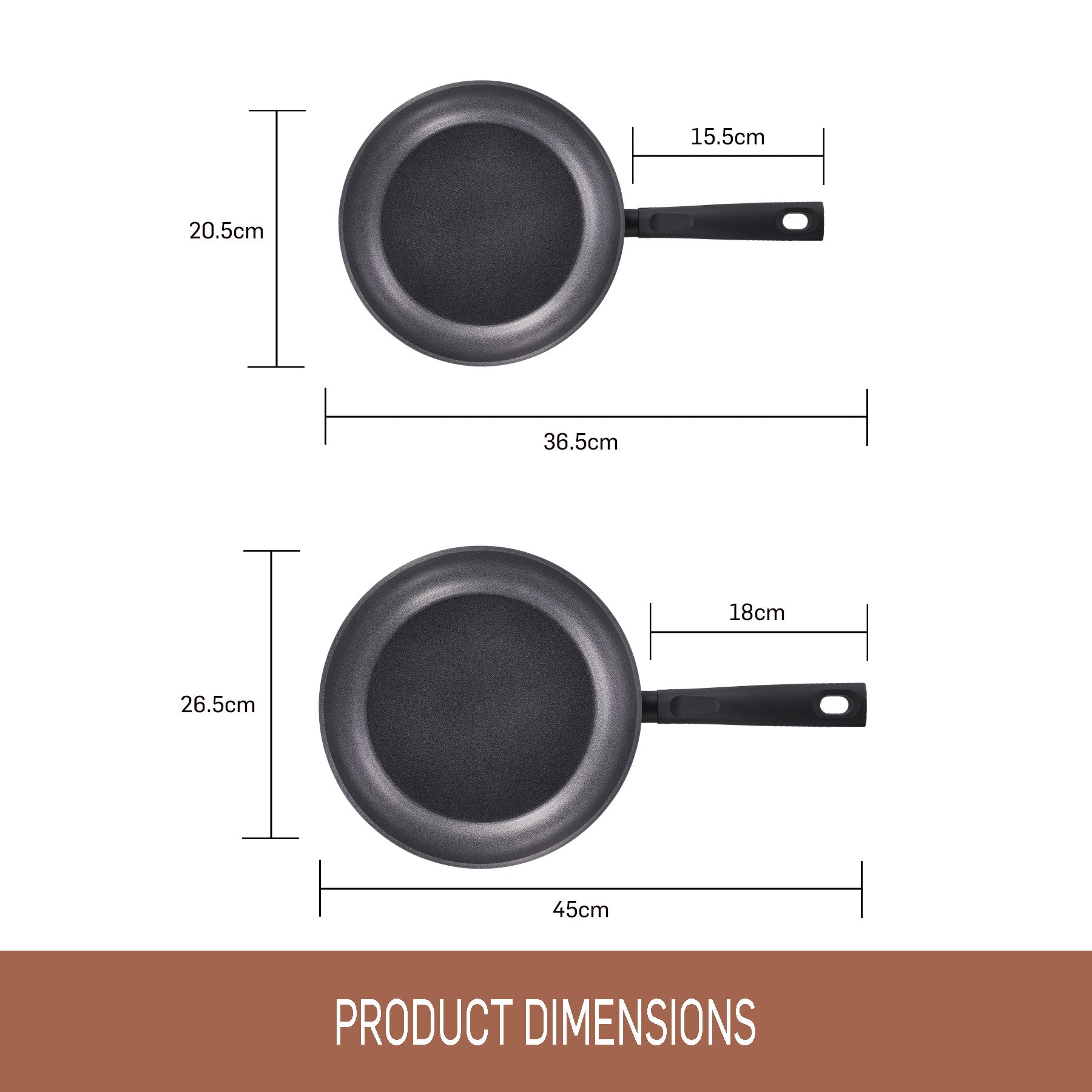 Essteele Per Benessere Ceramic Nonstick Induction Twin Open French Skillet Pack - 20/26cm