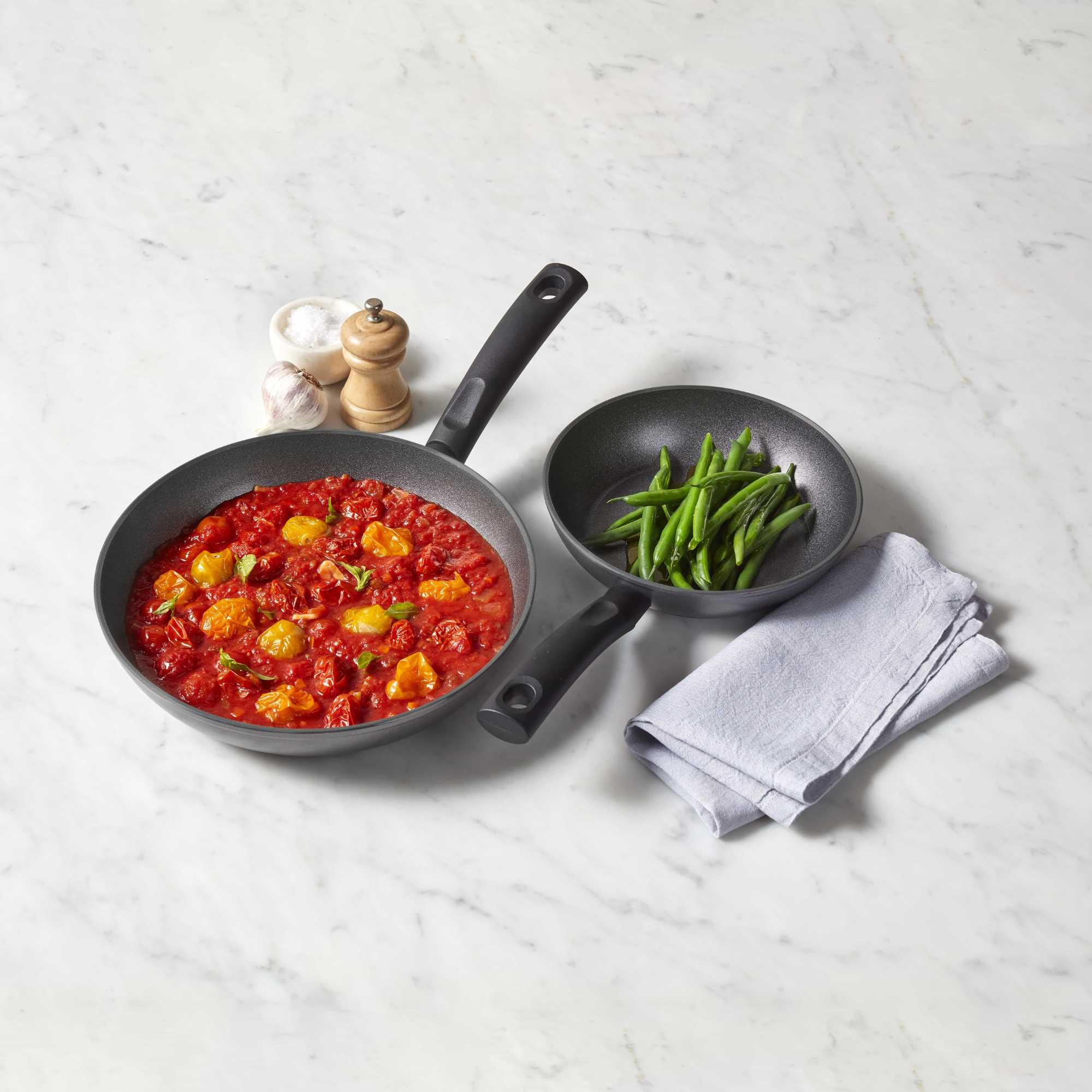 Essteele Per Benessere Ceramic Nonstick Induction Twin Open French Skillet Pack - 20/26cm