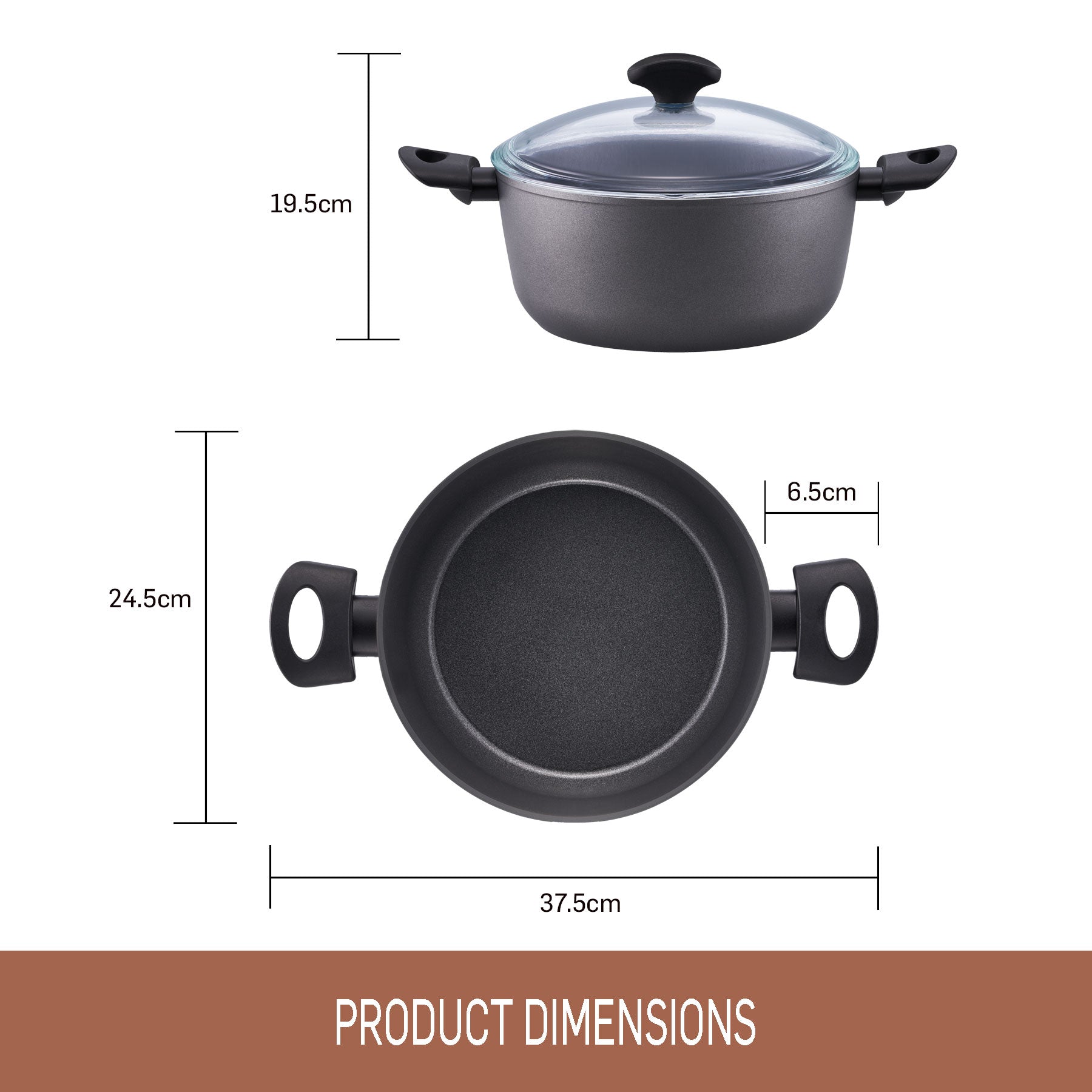 Essteele Per Benessere Ceramic Nonstick Induction Covered Casserole - 24cm/4.5L