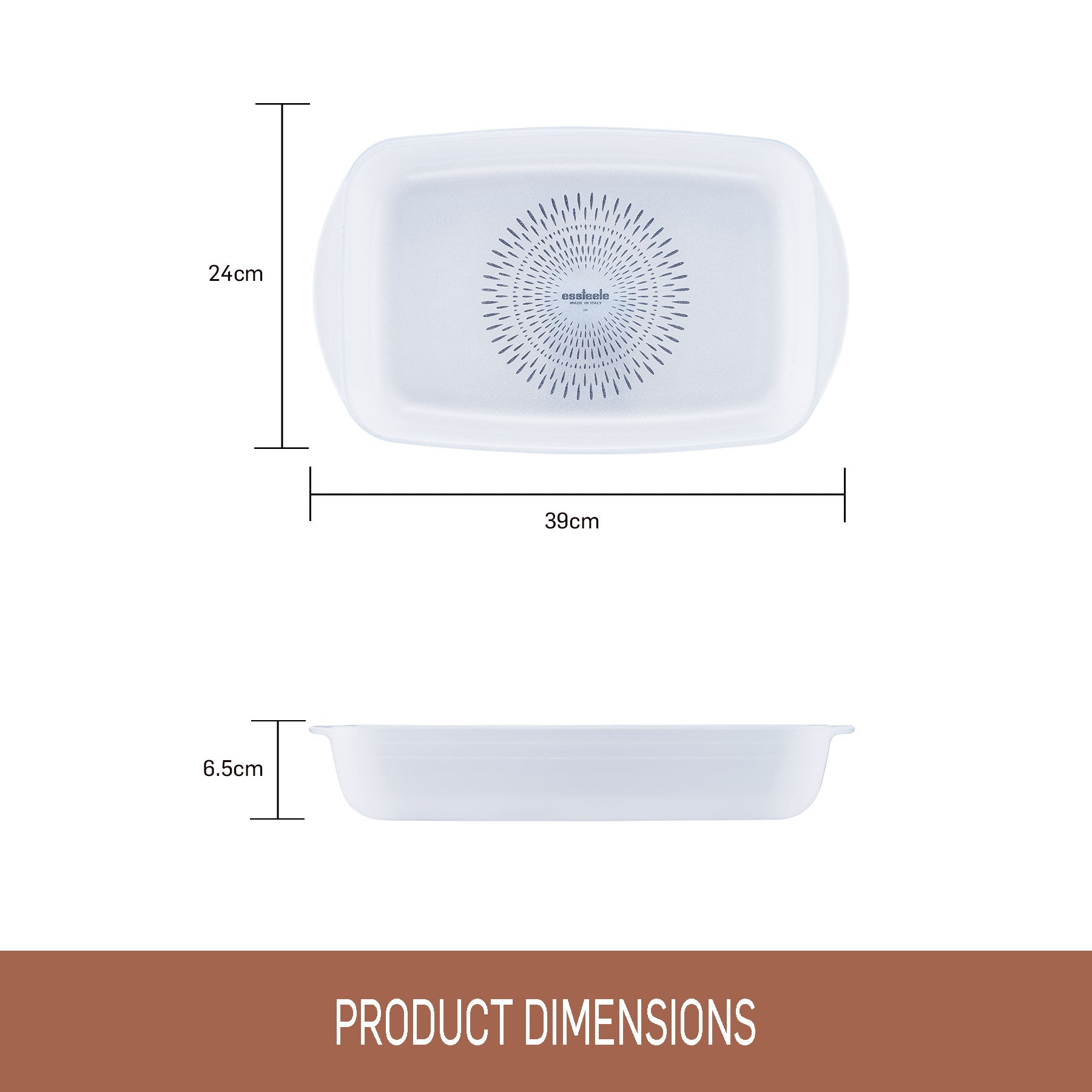 Essteele Glass-Ceramic Nonstick - 3.2L Large Rectangular Dish Cookware Essteele