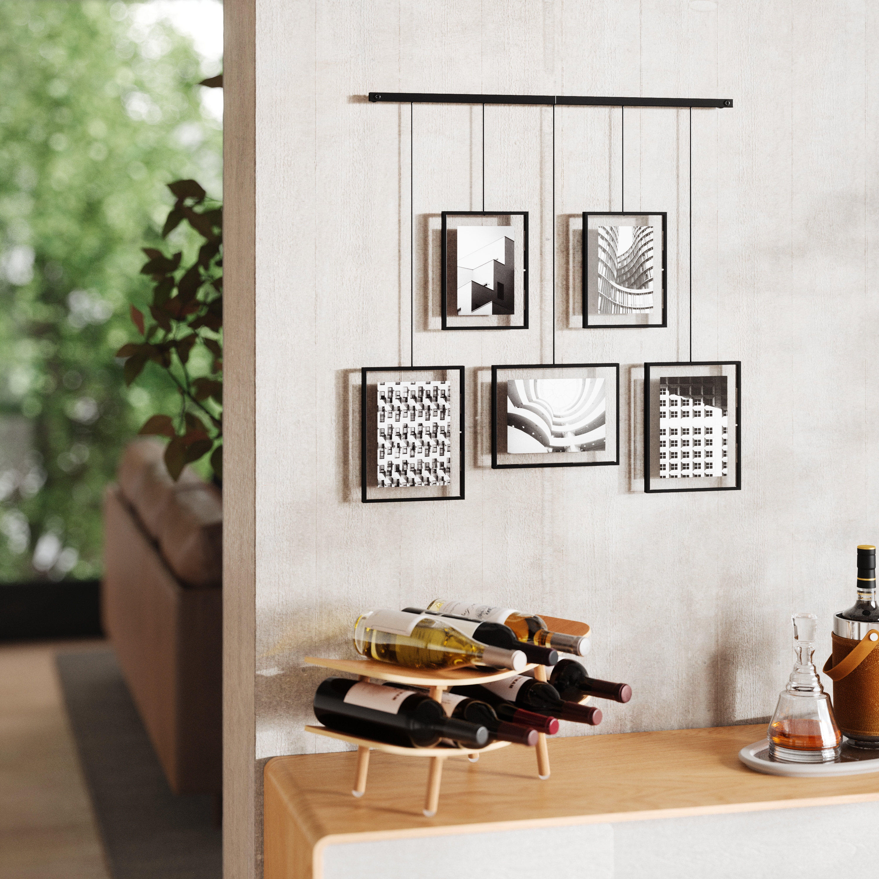 Exhibit Photo Display Set 5 - Black Photo Frame UMBRA