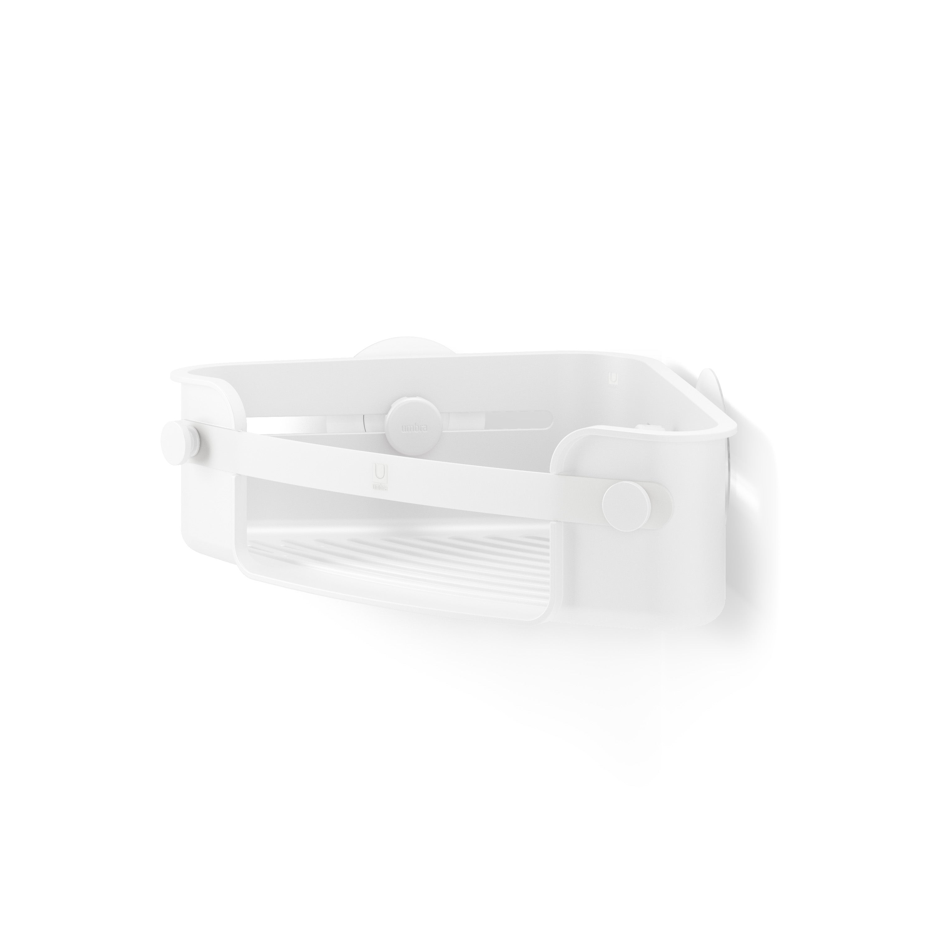 Flex Adhesive Corner Bin - White Shower Storage UMBRA