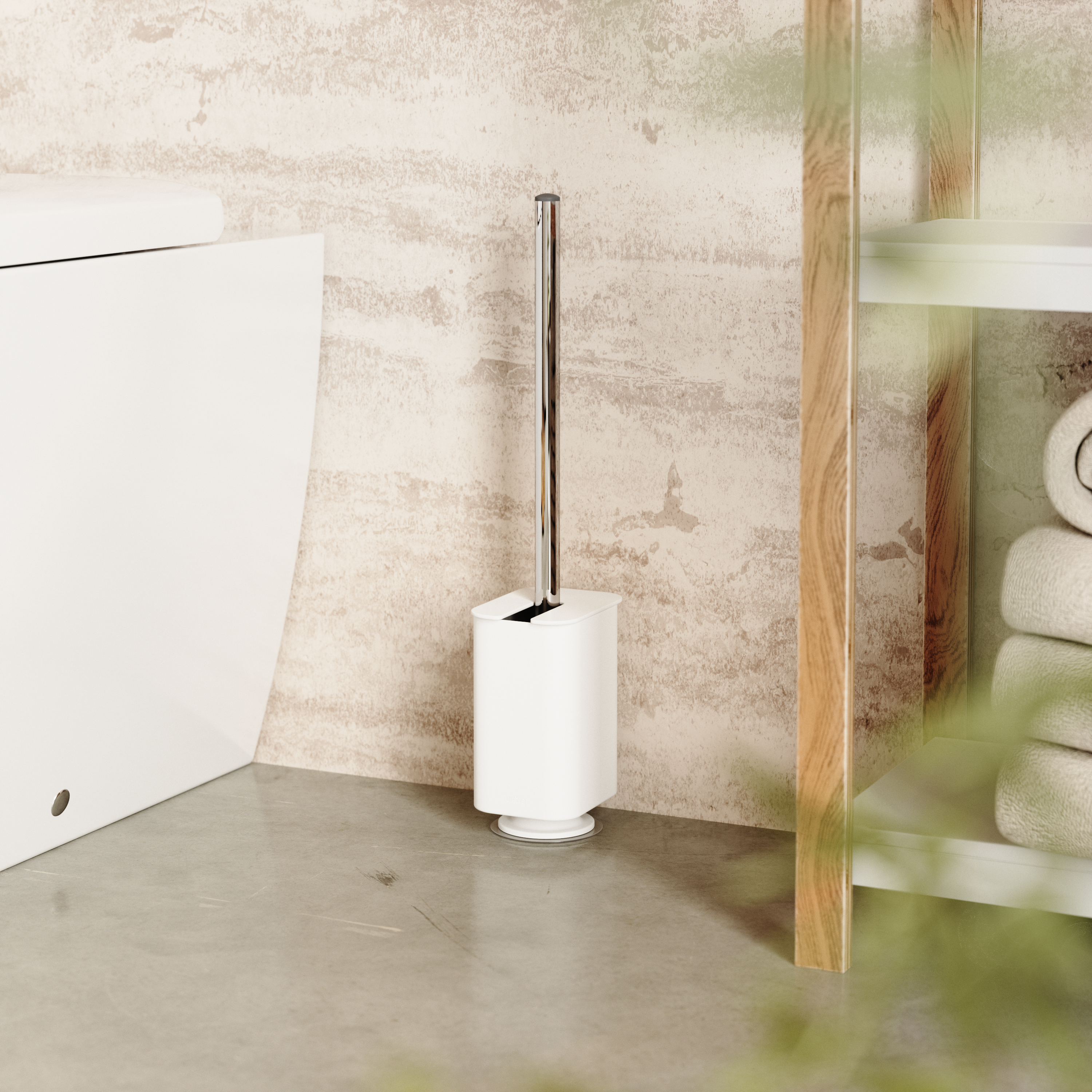 Flex Adhesive Toilet Brush - White Shower Storage UMBRA