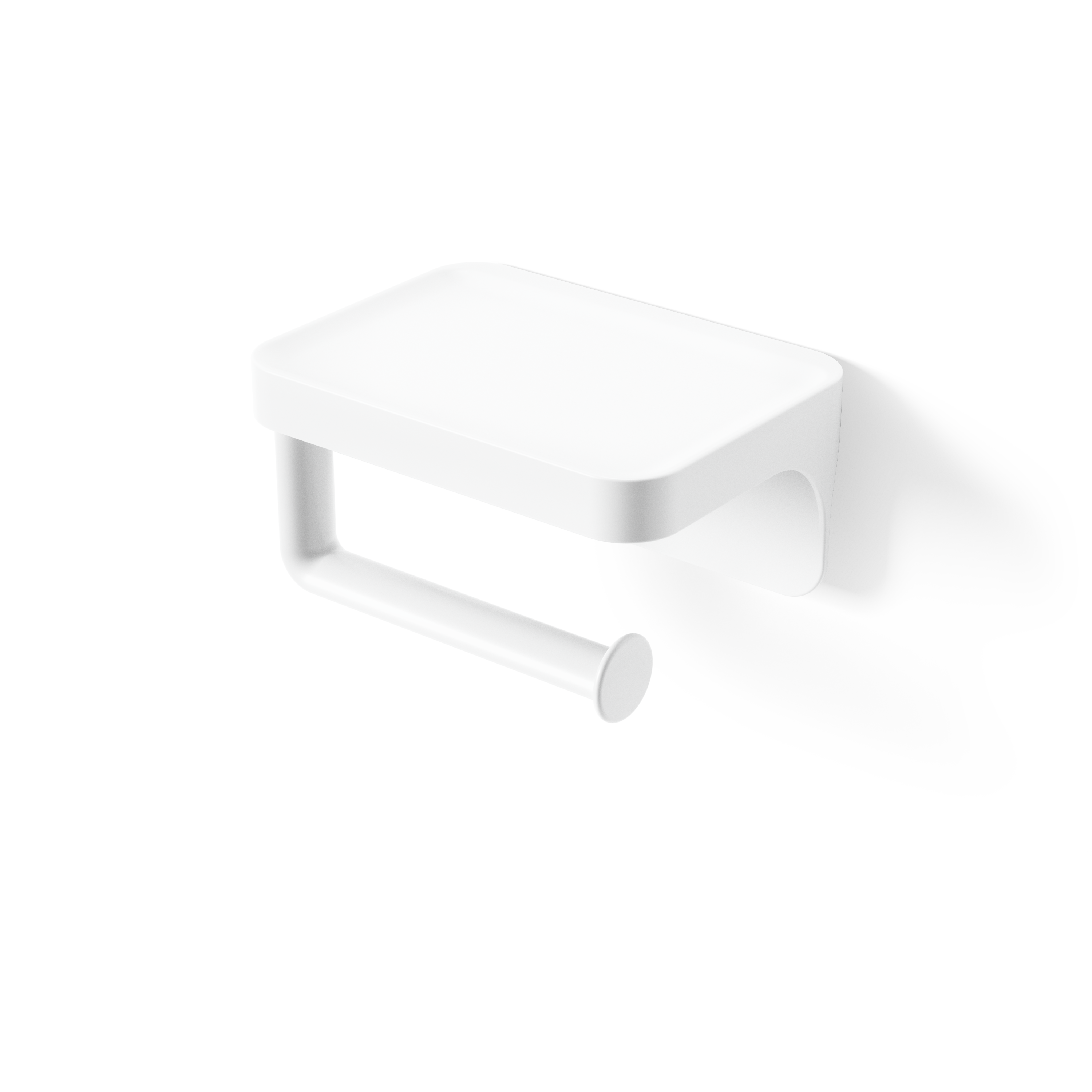 Flex Adhesive Toilet Paper Holder & Shelf - White Shower Storage UMBRA