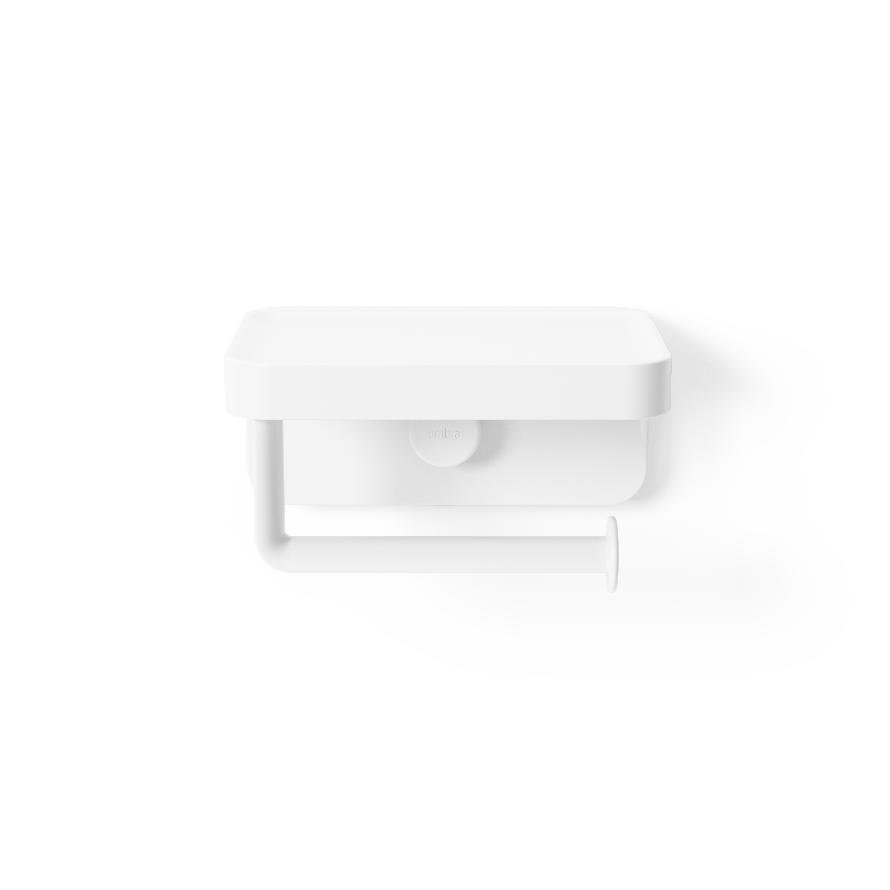 Flex Adhesive Toilet Paper Holder & Shelf - White Shower Storage UMBRA