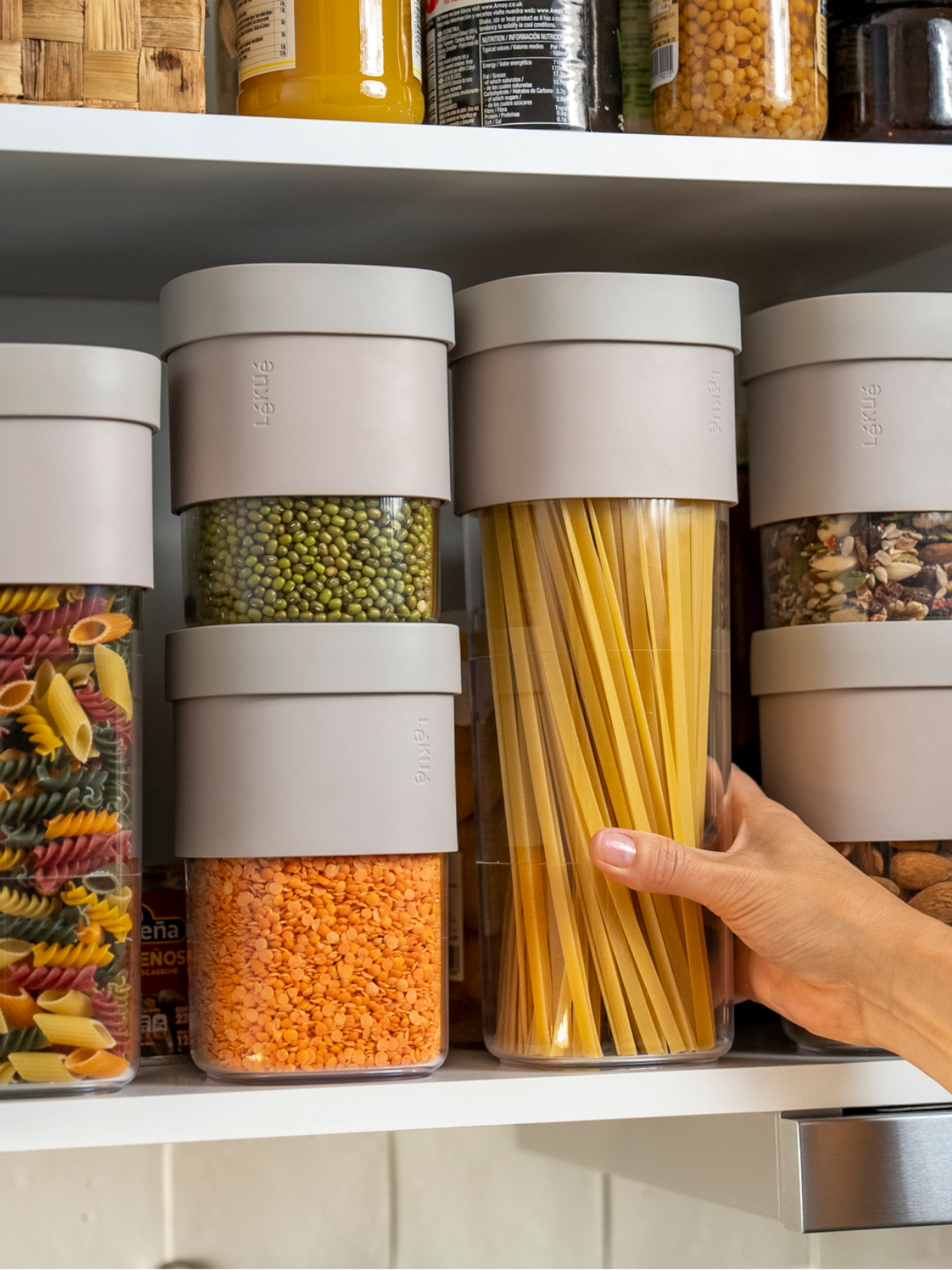 Lekue Flip Storage Set - Set of 3 Beige